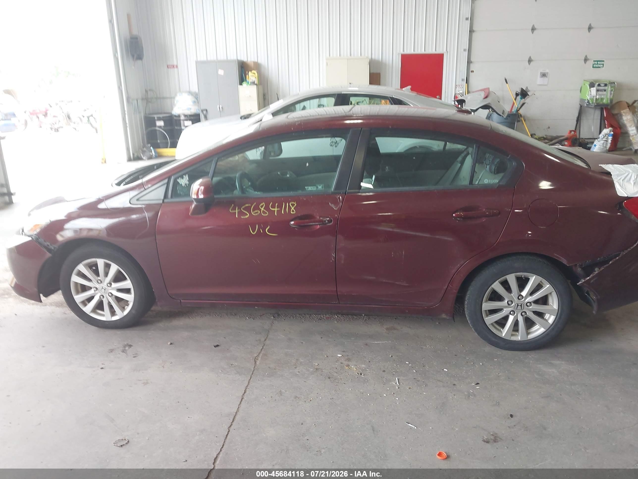 2012 Honda Civic Ex Red vin: 2HGFB2F82CH536169