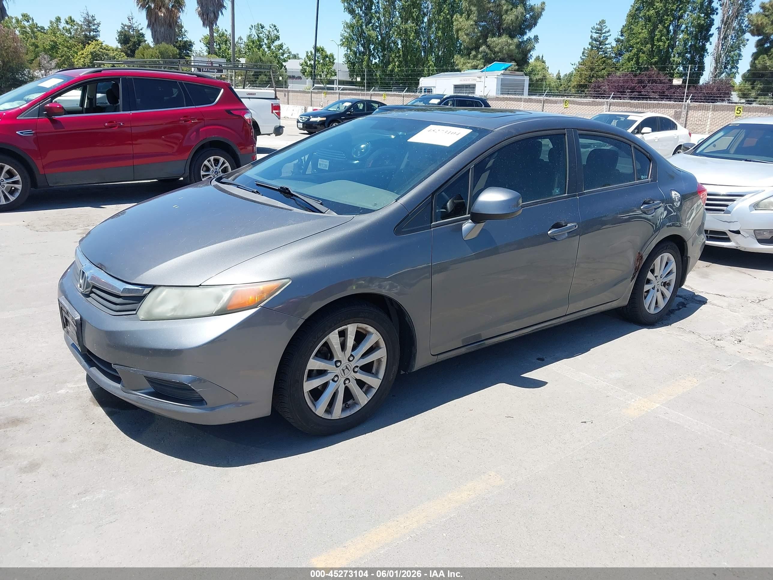 2012 Honda Civic Ex Gray vin: 2HGFB2F82CH540884