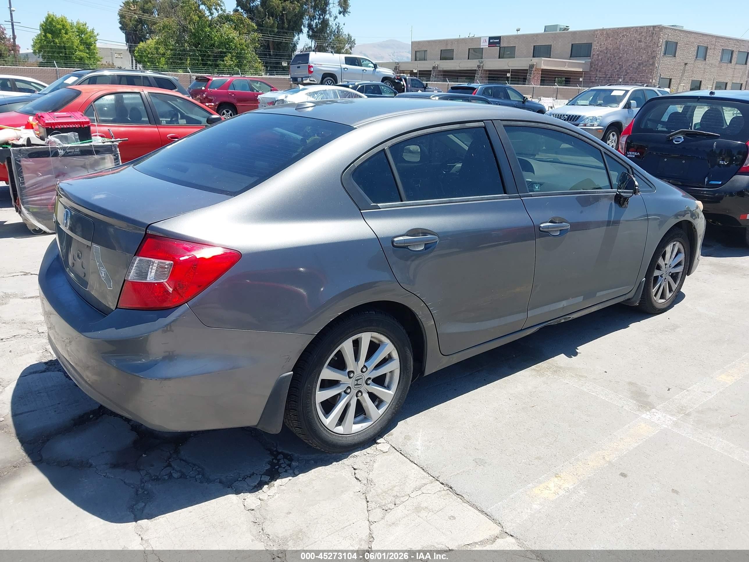 2012 Honda Civic Ex Gray vin: 2HGFB2F82CH540884