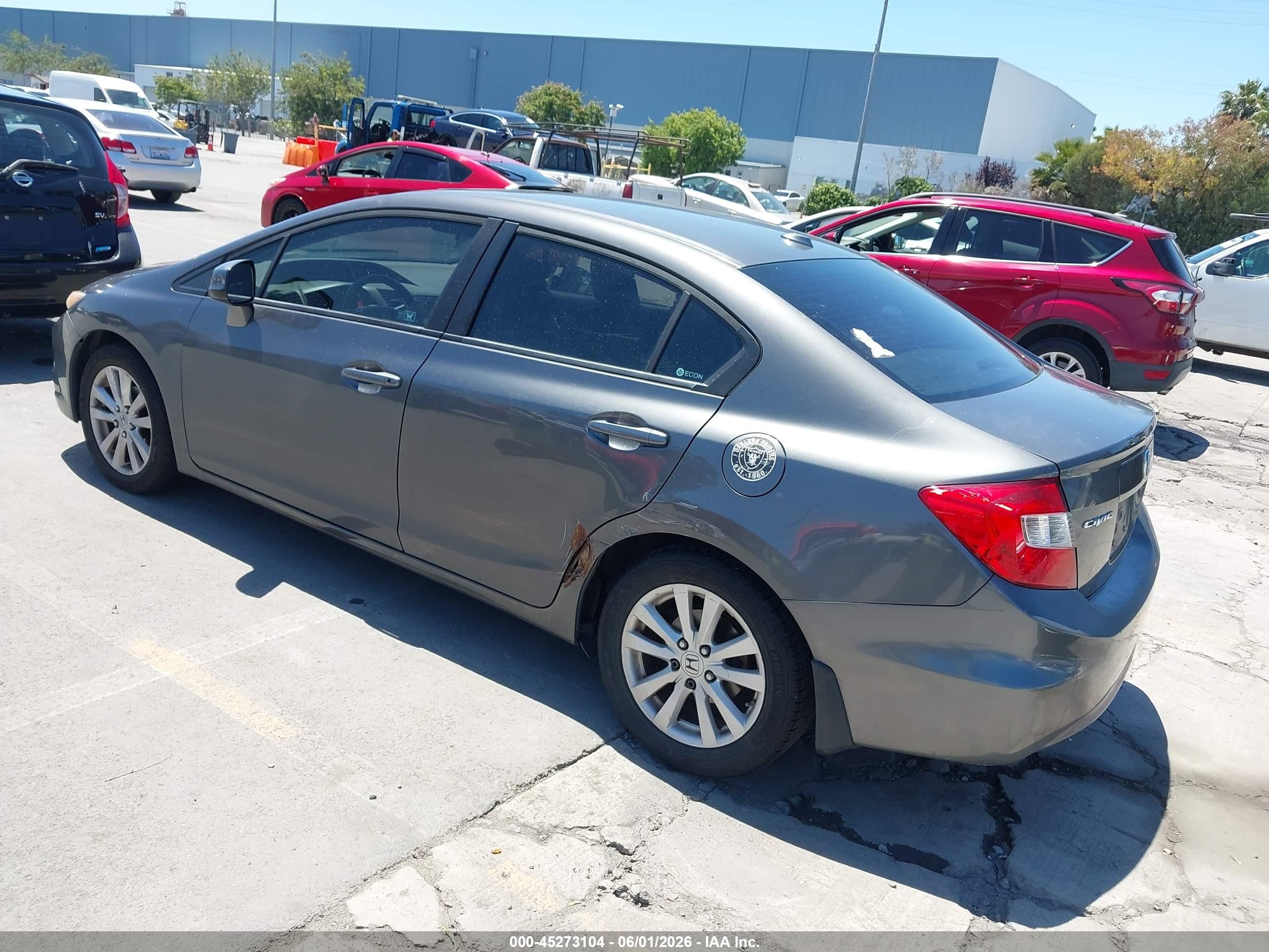 2012 Honda Civic Ex Gray vin: 2HGFB2F82CH540884