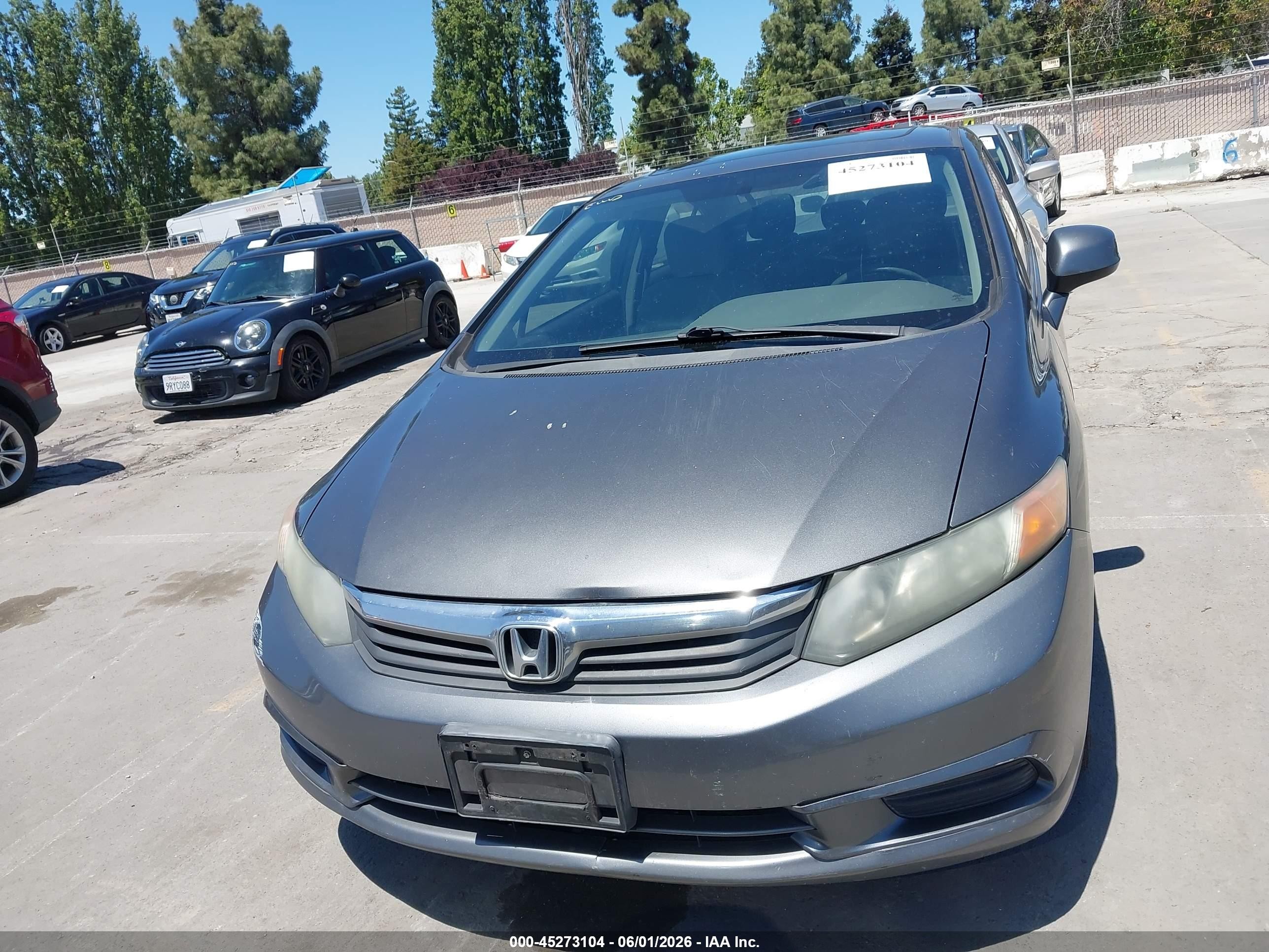 2012 Honda Civic Ex Gray vin: 2HGFB2F82CH540884