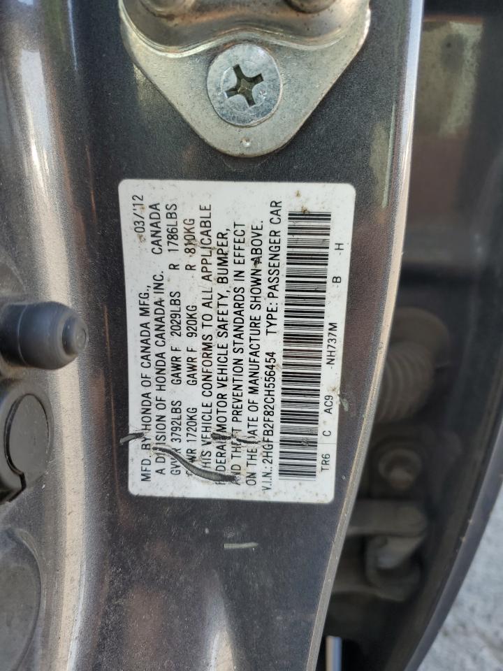 2012 Honda Civic Ex Charcoal vin: 2HGFB2F82CH556454