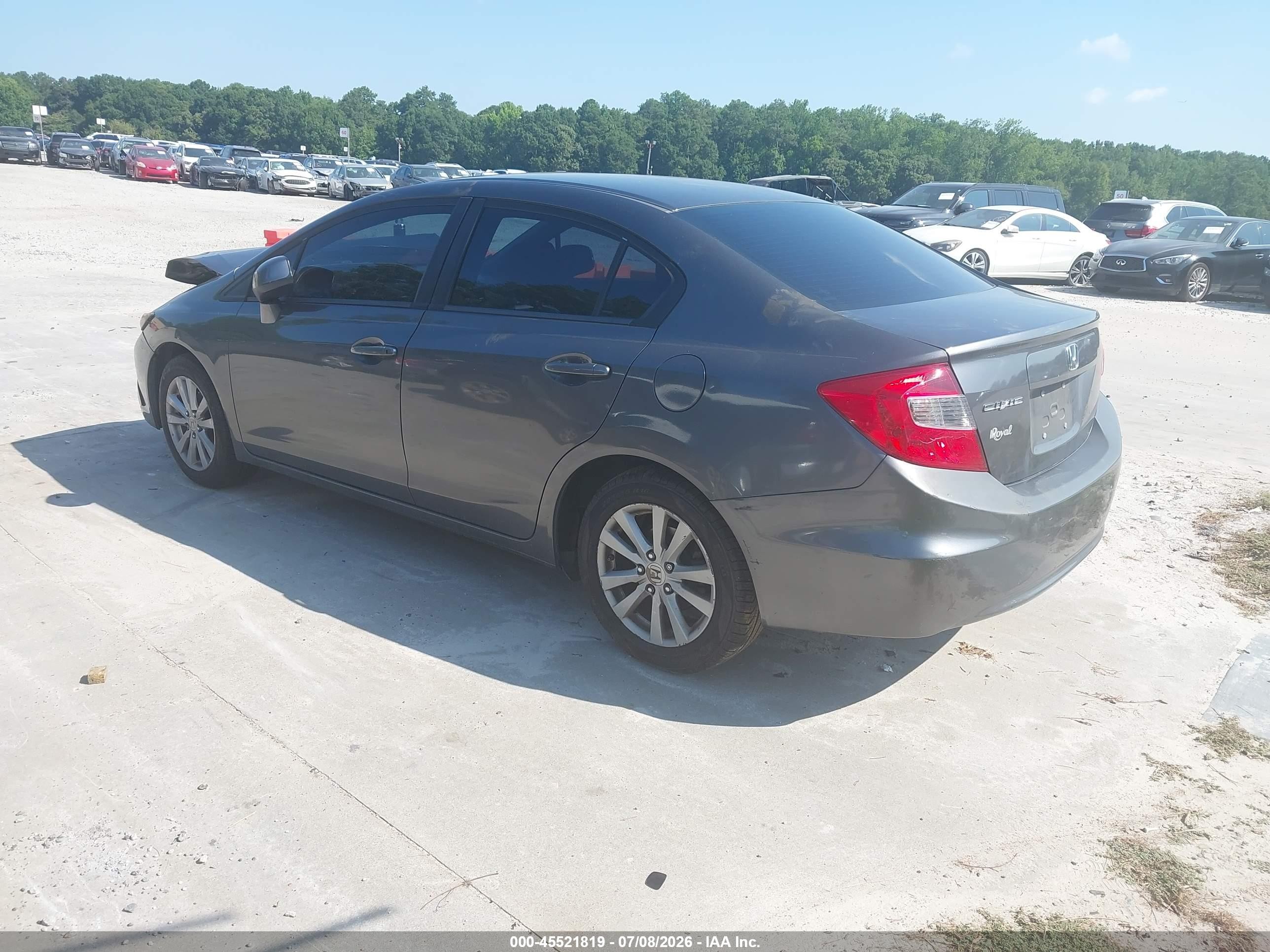 2012 Honda Civic Ex Gray vin: 2HGFB2F82CH573044