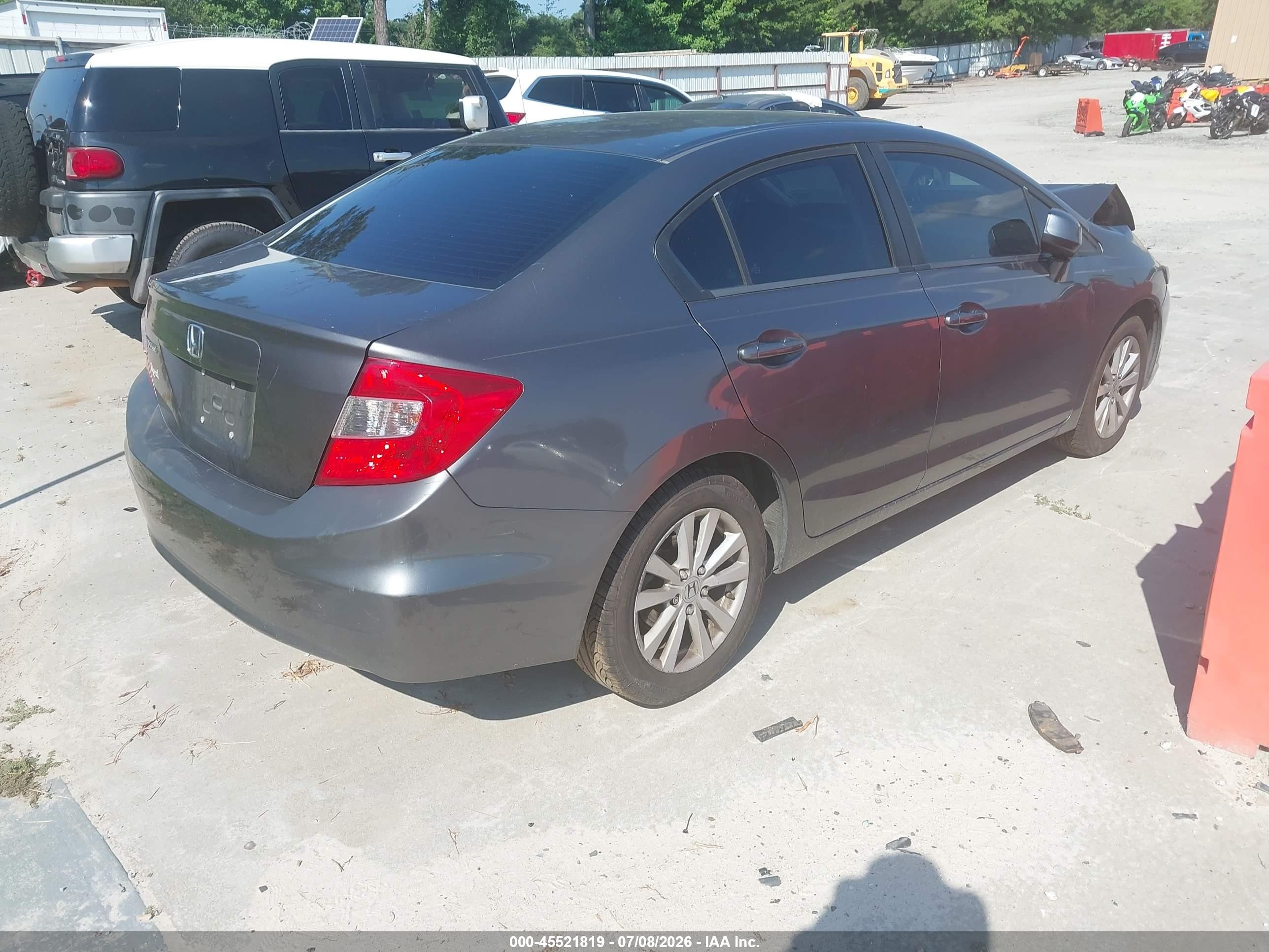 2012 Honda Civic Ex Gray vin: 2HGFB2F82CH573044
