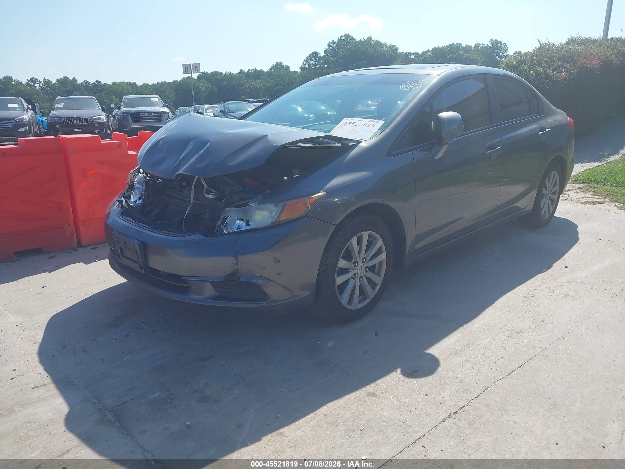 2012 Honda Civic Ex Gray vin: 2HGFB2F82CH573044