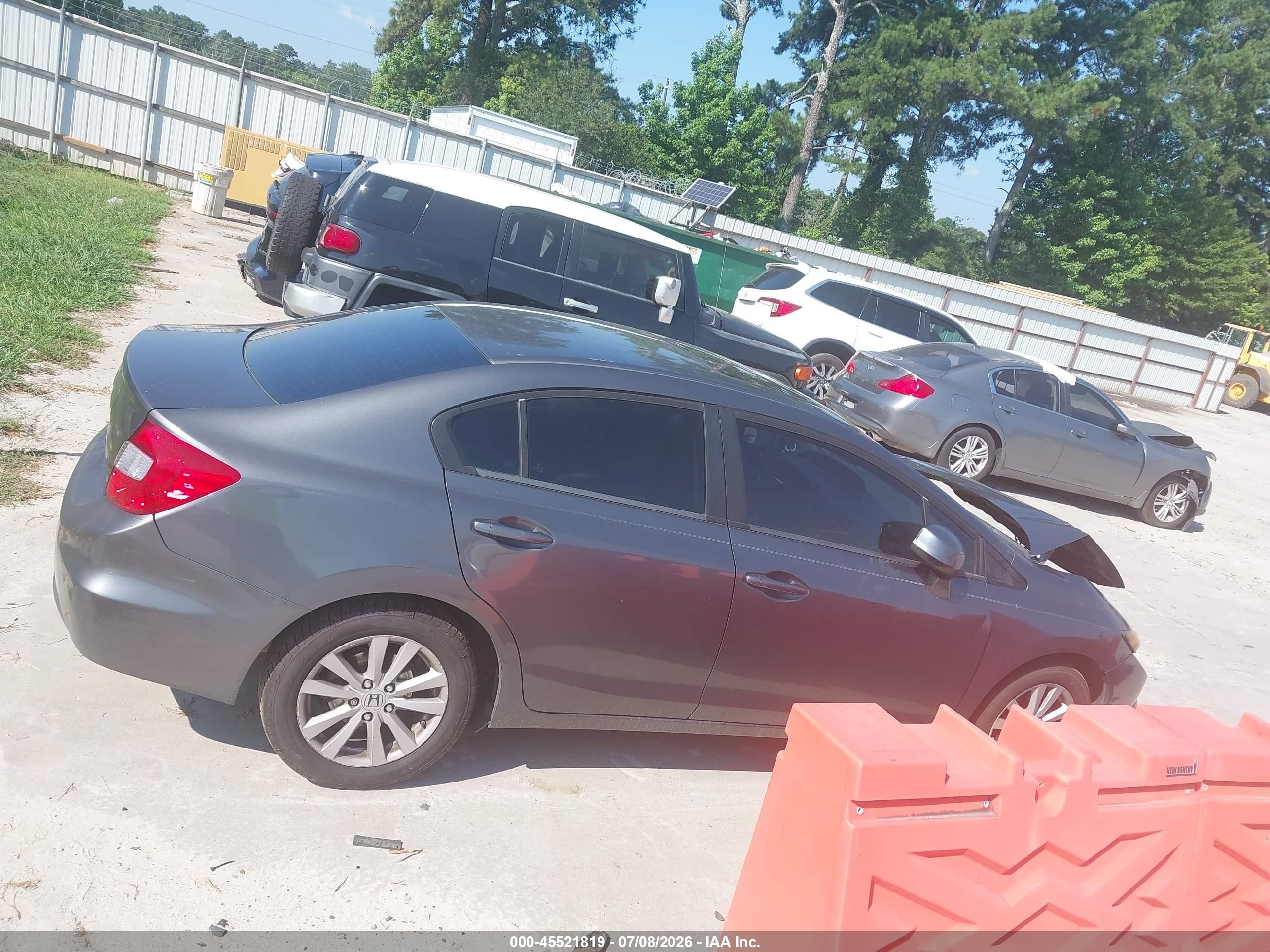 2012 Honda Civic Ex Gray vin: 2HGFB2F82CH573044