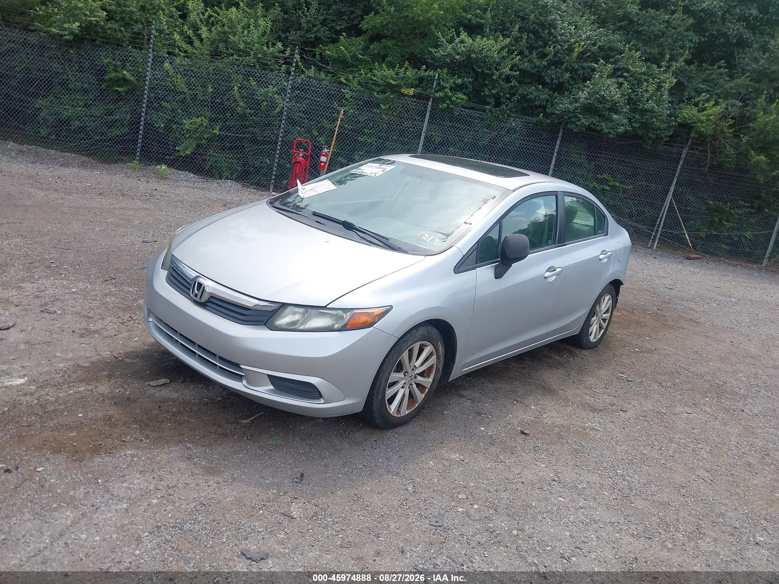 2012 Honda Civic Ex Silver vin: 2HGFB2F82CH602817