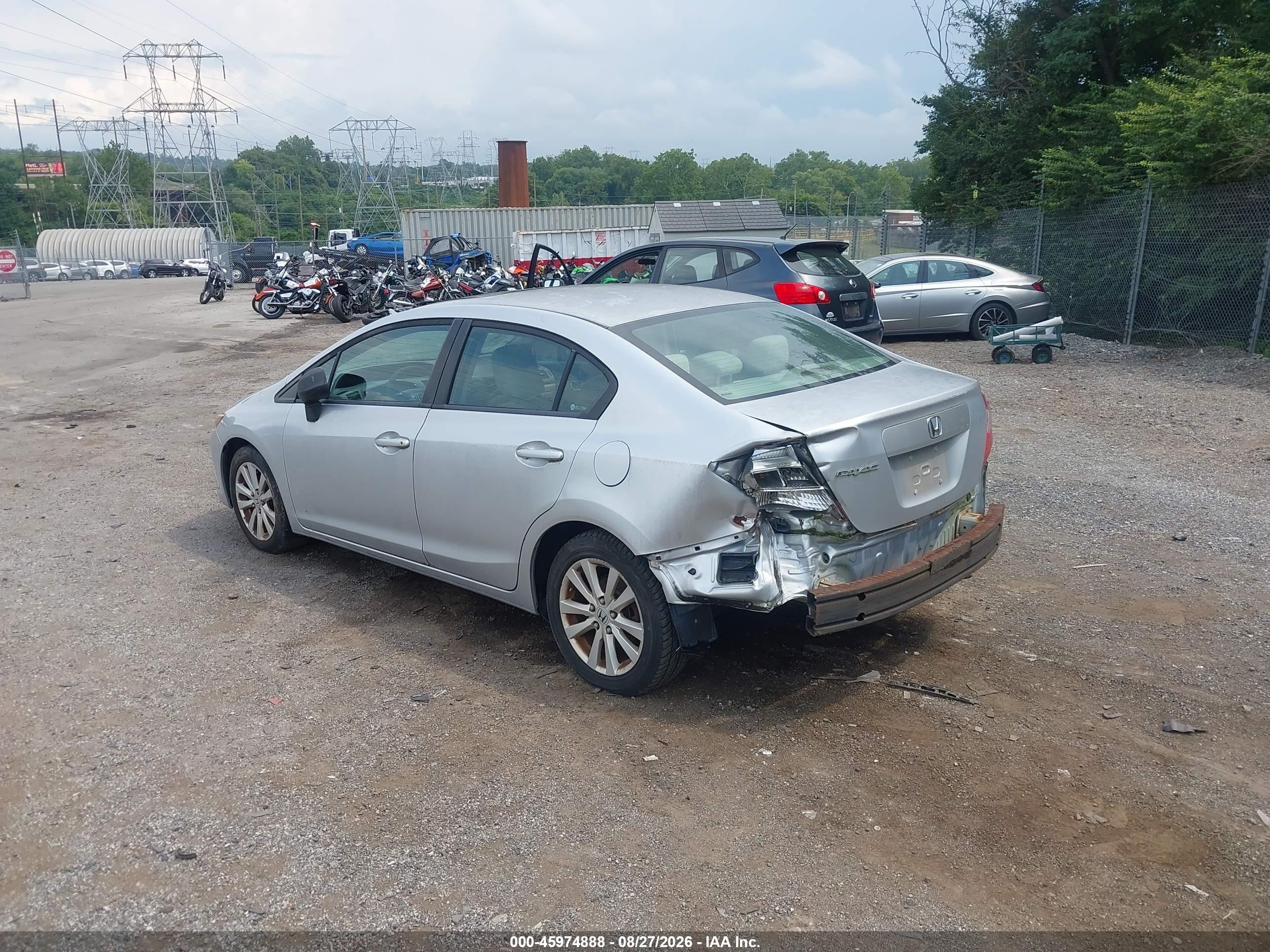 2012 Honda Civic Ex Silver vin: 2HGFB2F82CH602817