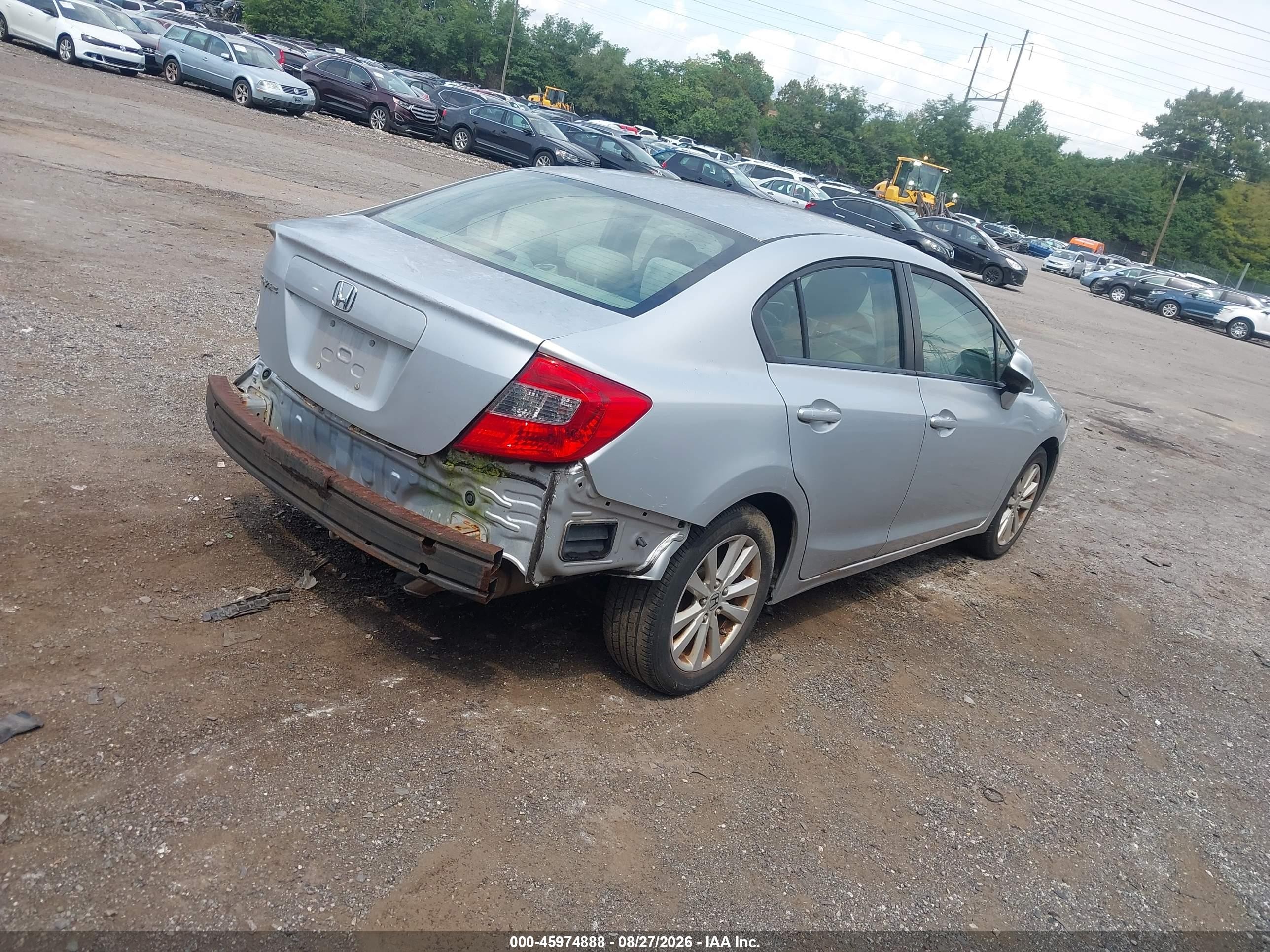 2012 Honda Civic Ex Silver vin: 2HGFB2F82CH602817