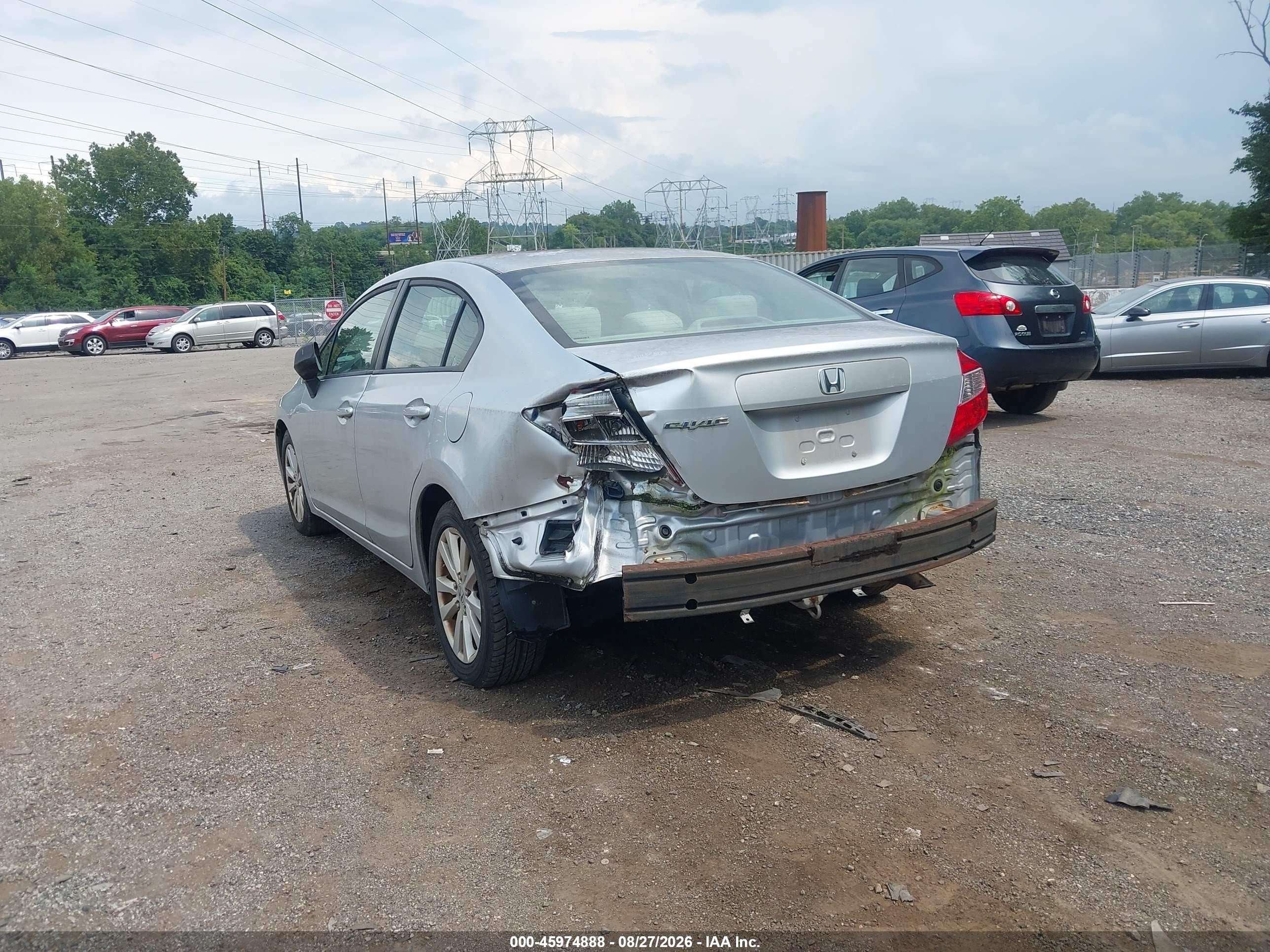 2012 Honda Civic Ex Silver vin: 2HGFB2F82CH602817