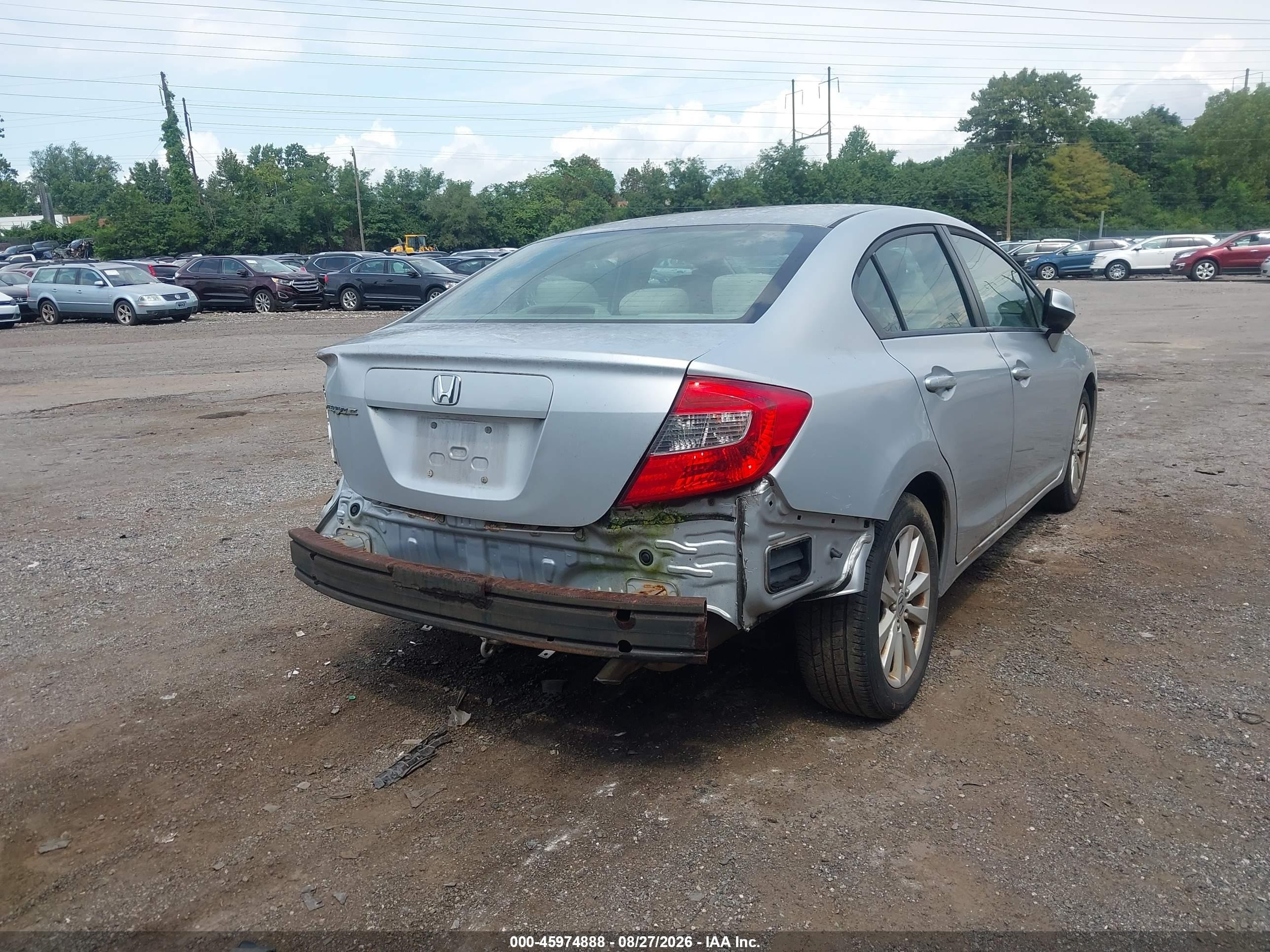 2012 Honda Civic Ex Silver vin: 2HGFB2F82CH602817