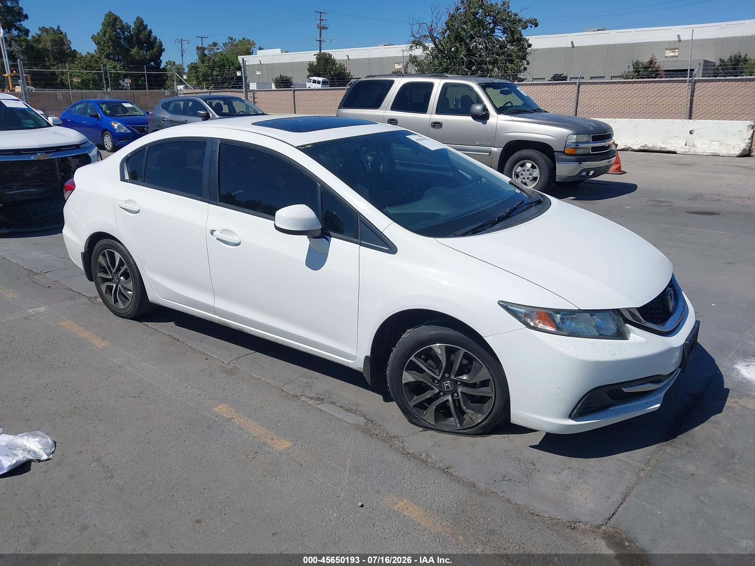 2013 Honda Civic Ex White vin: 2HGFB2F82DH516828
