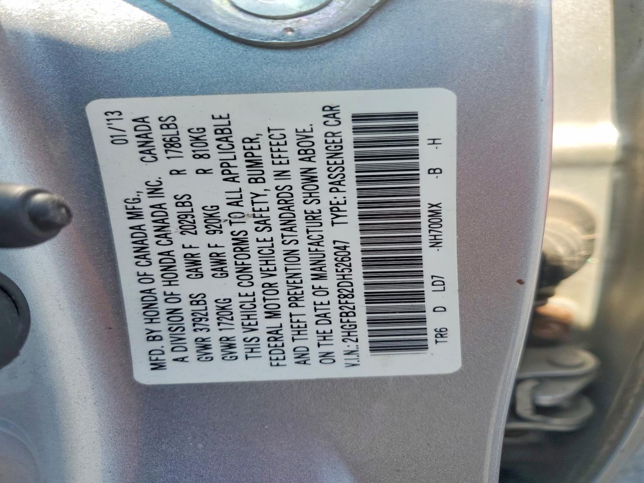 2013 Honda Civic Ex Серебряный vin: 2HGFB2F82DH526047