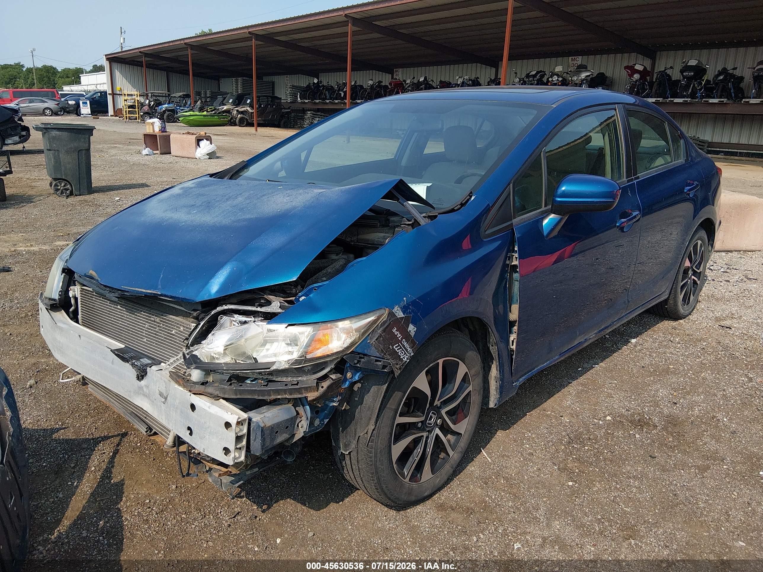 2014 Honda Civic Ex Синий vin: 2HGFB2F82EH560216