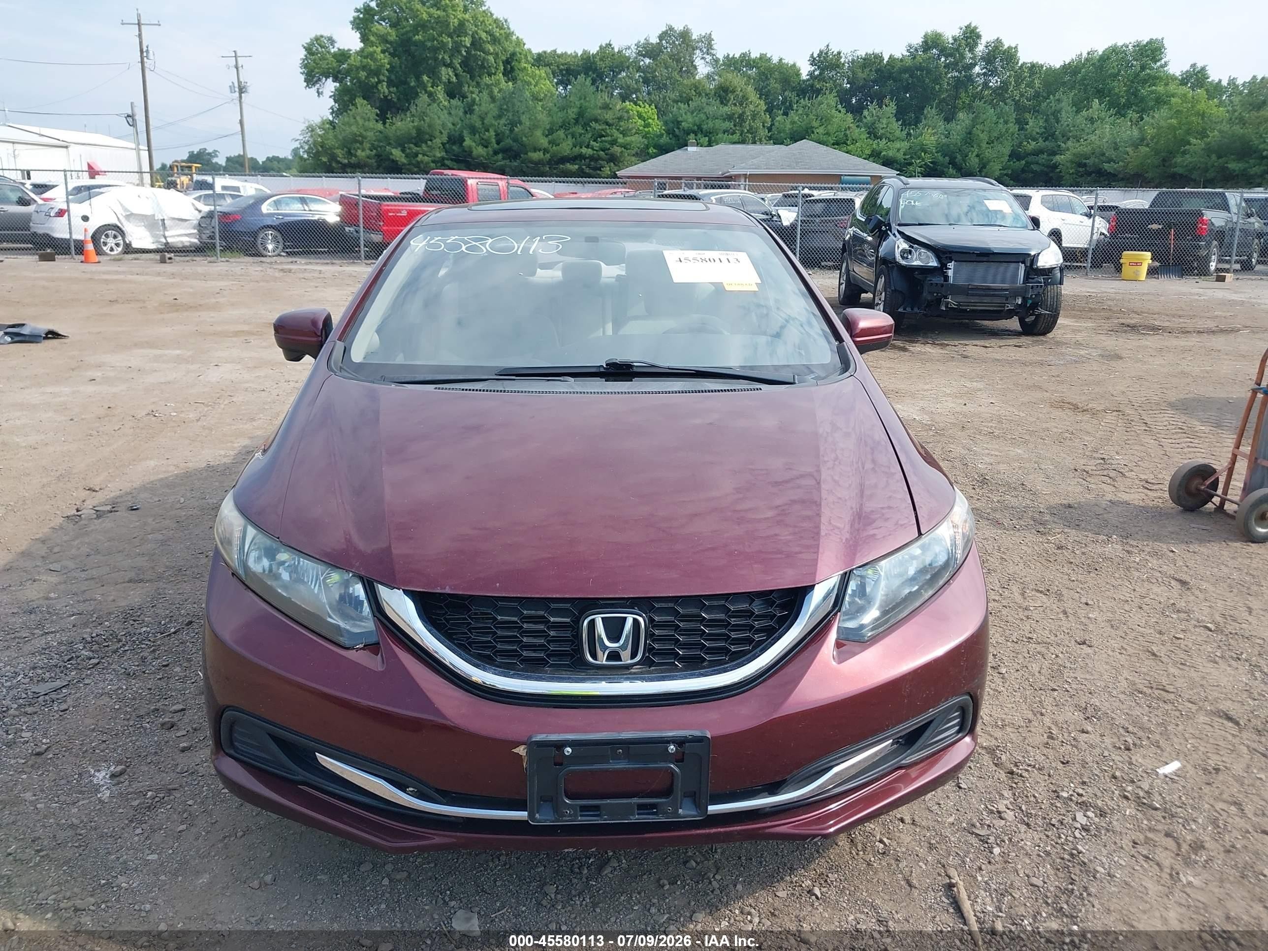 2015 Honda Civic Ex Maroon vin: 2HGFB2F82FH507095