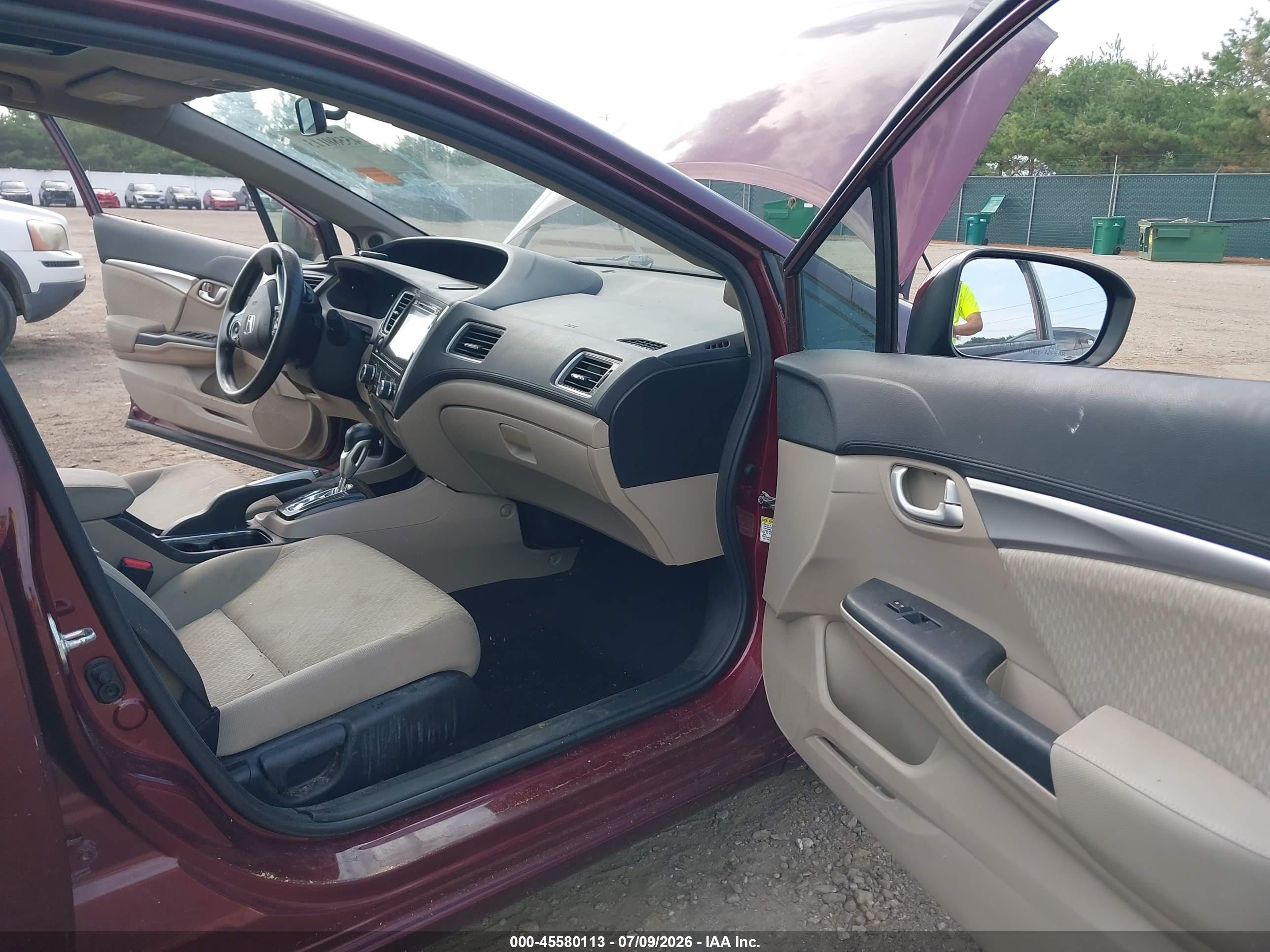 2015 Honda Civic Ex Maroon vin: 2HGFB2F82FH507095