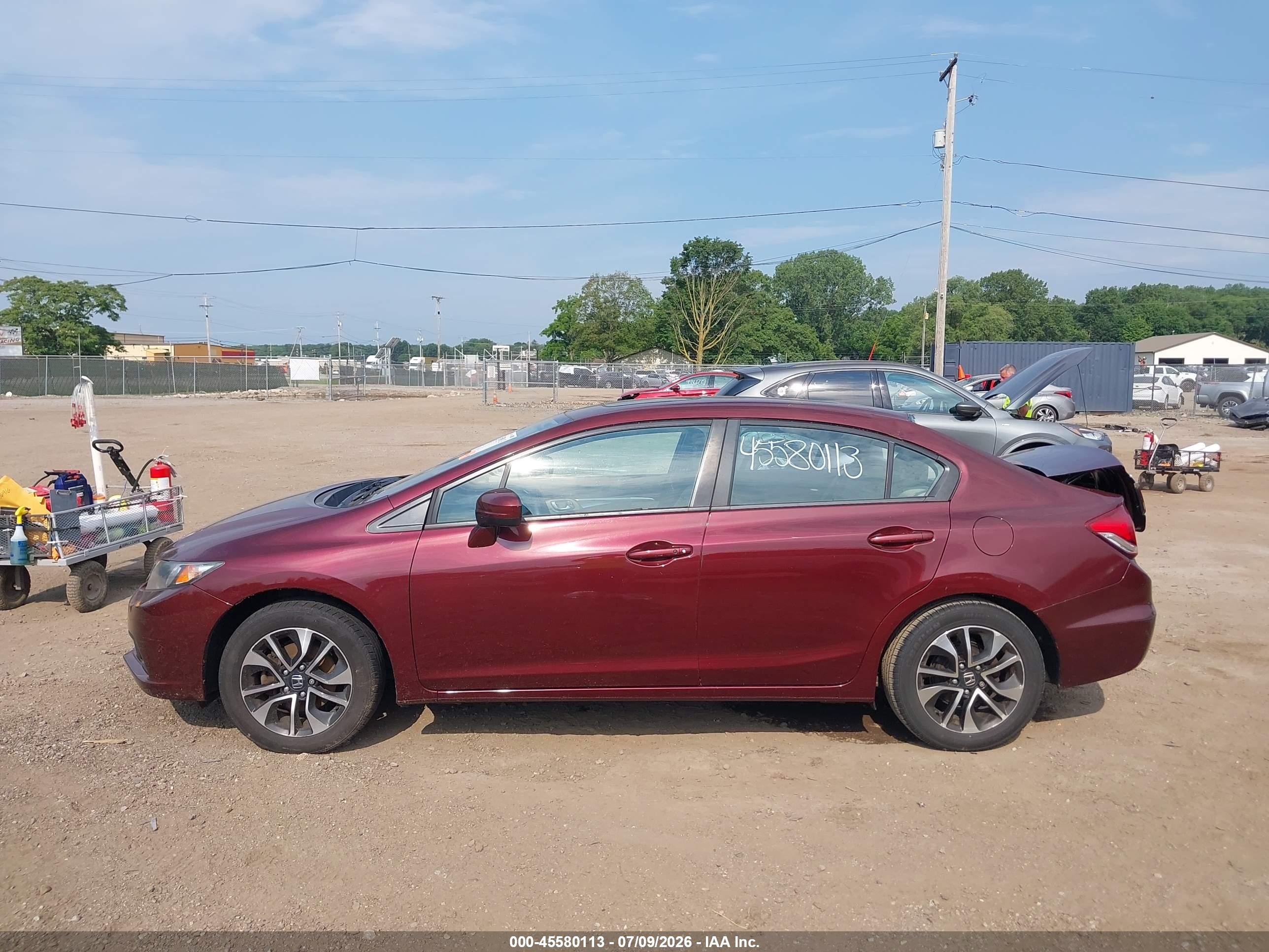 2015 Honda Civic Ex Maroon vin: 2HGFB2F82FH507095