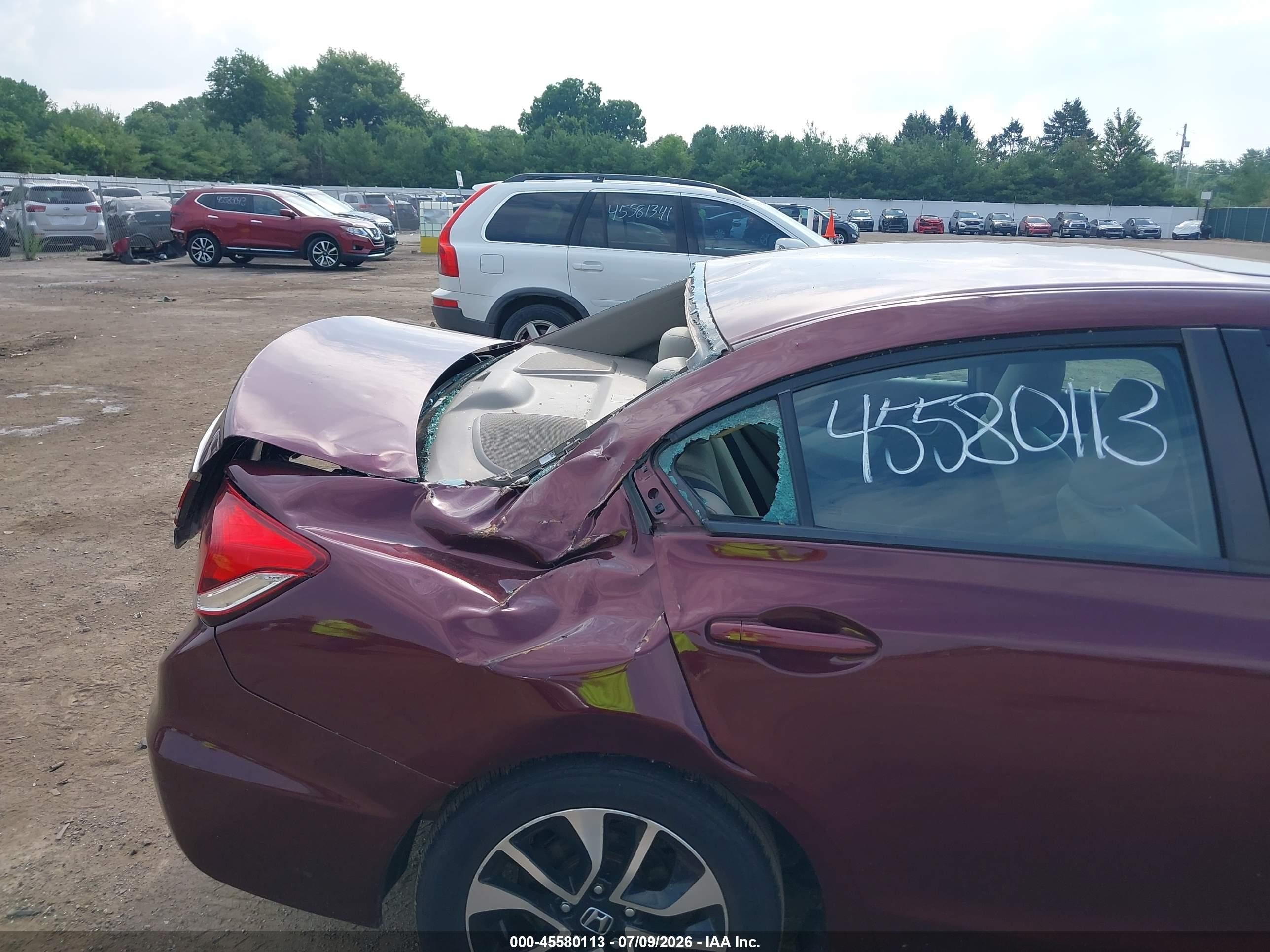 2015 Honda Civic Ex Maroon vin: 2HGFB2F82FH507095