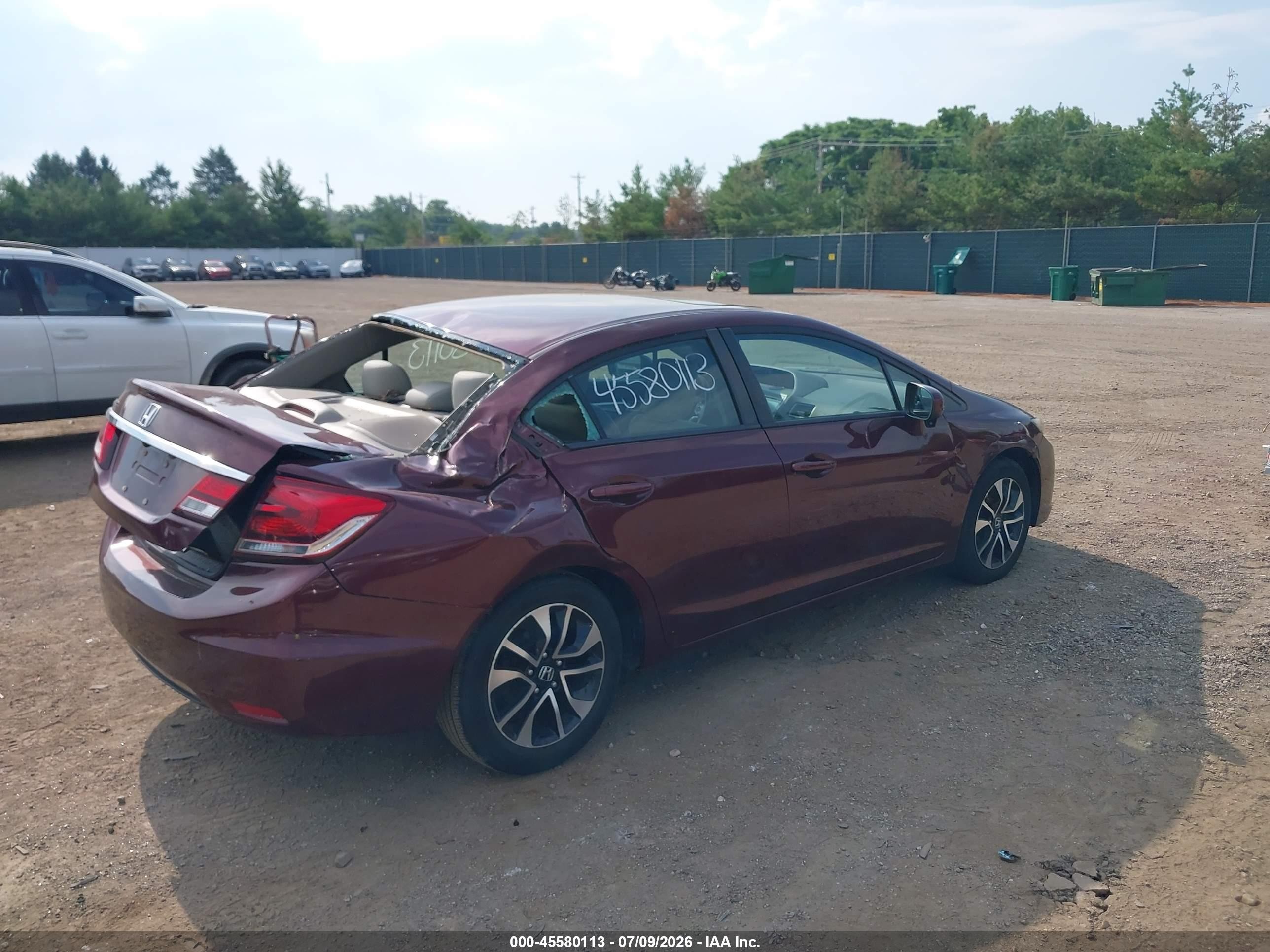 2015 Honda Civic Ex Maroon vin: 2HGFB2F82FH507095