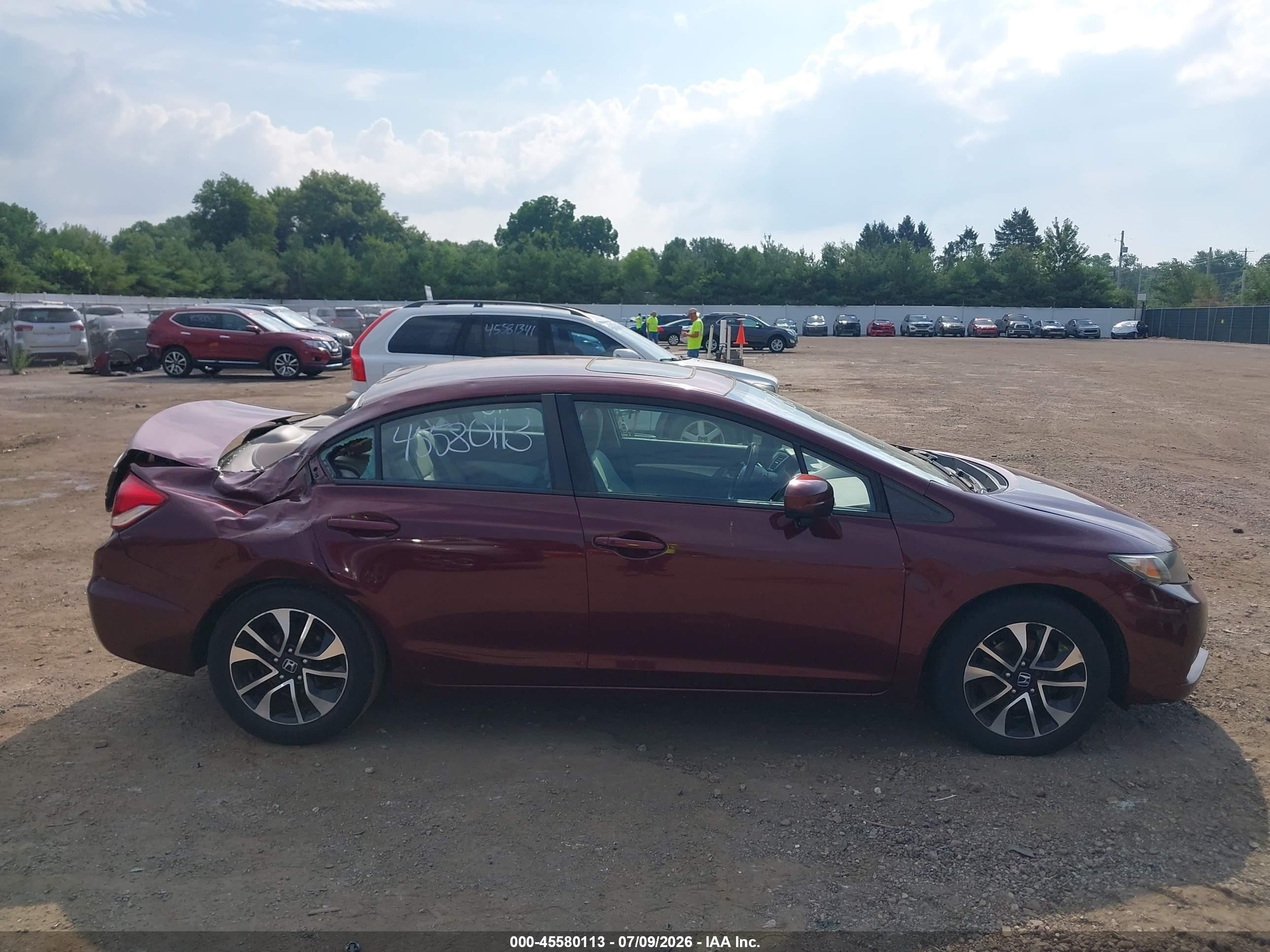 2015 Honda Civic Ex Maroon vin: 2HGFB2F82FH507095