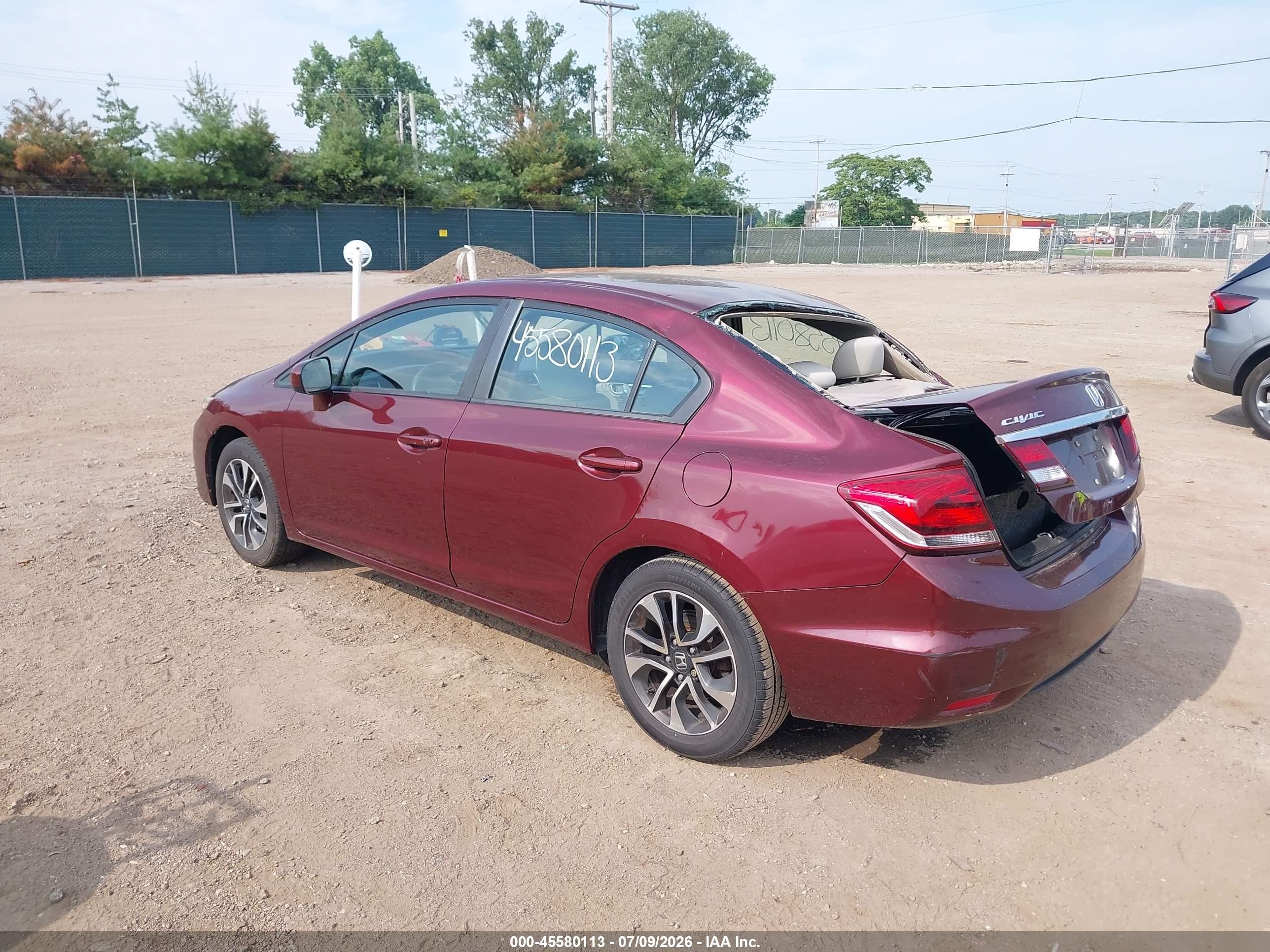 2015 Honda Civic Ex Maroon vin: 2HGFB2F82FH507095