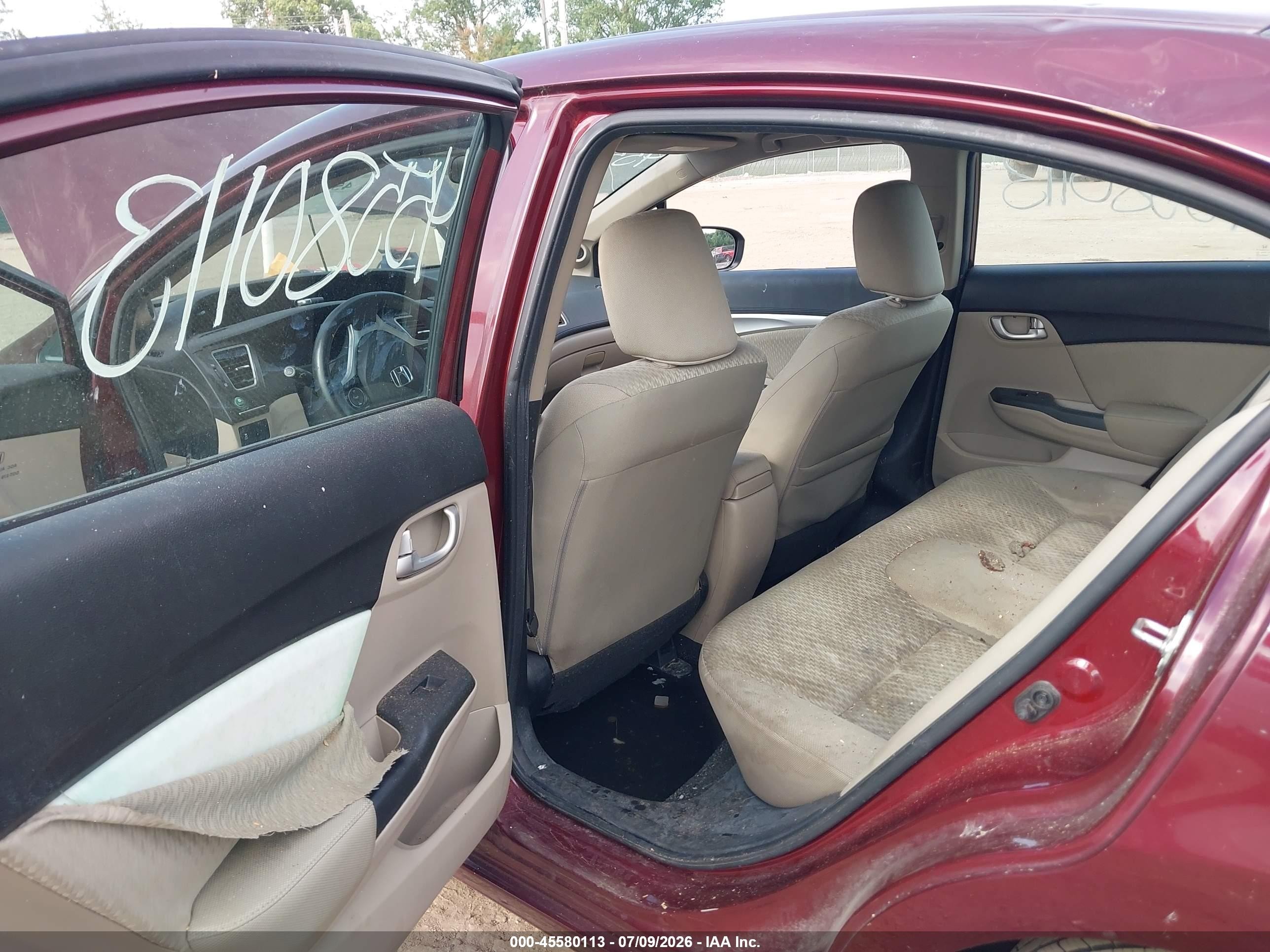 2015 Honda Civic Ex Maroon vin: 2HGFB2F82FH507095