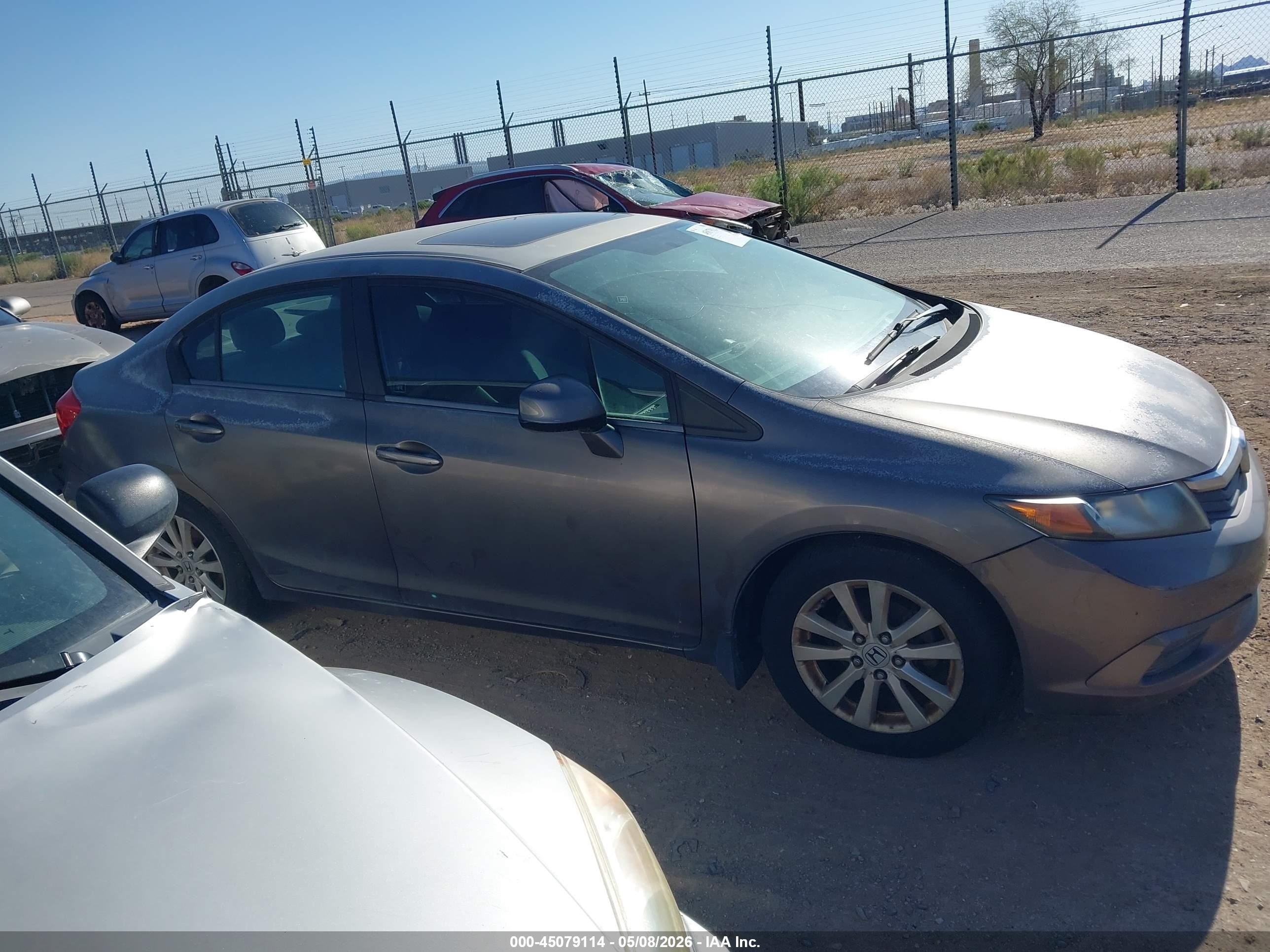 2012 Honda Civic Ex Gray vin: 2HGFB2F83CH539873