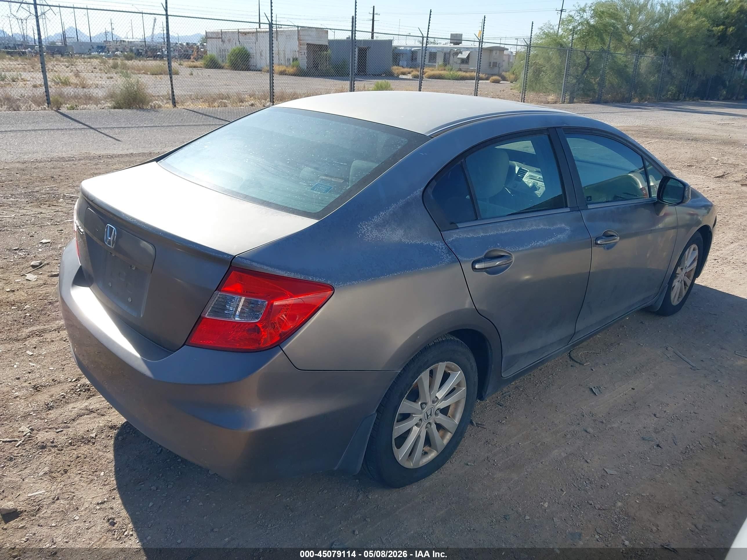 2012 Honda Civic Ex Gray vin: 2HGFB2F83CH539873
