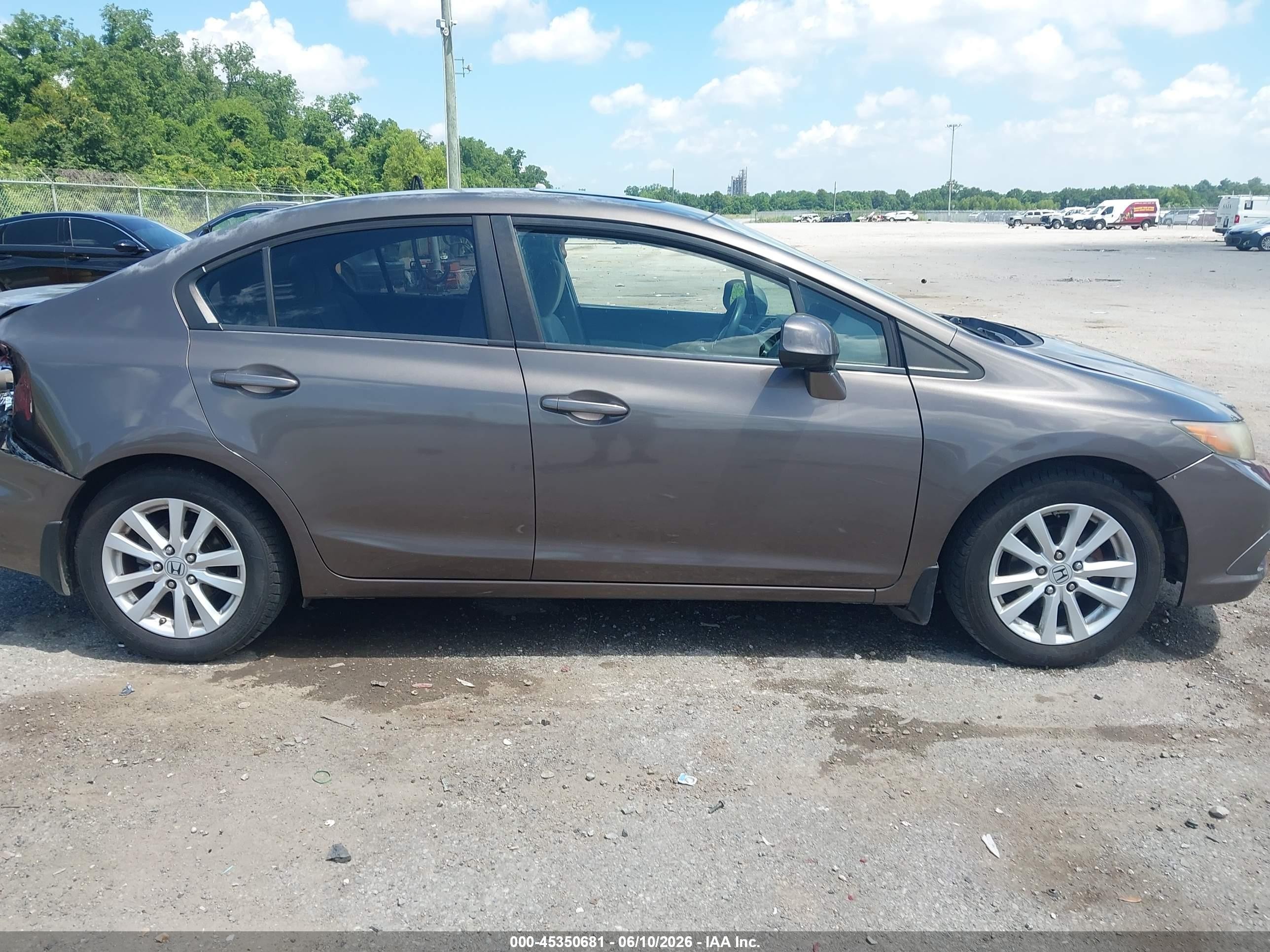 2012 Honda Civic Ex Gray vin: 2HGFB2F83CH551599