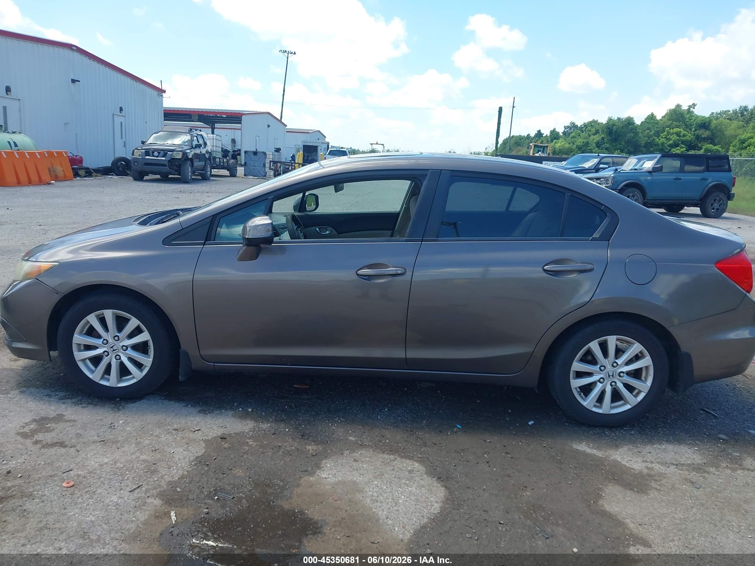 2012 Honda Civic Ex Gray vin: 2HGFB2F83CH551599