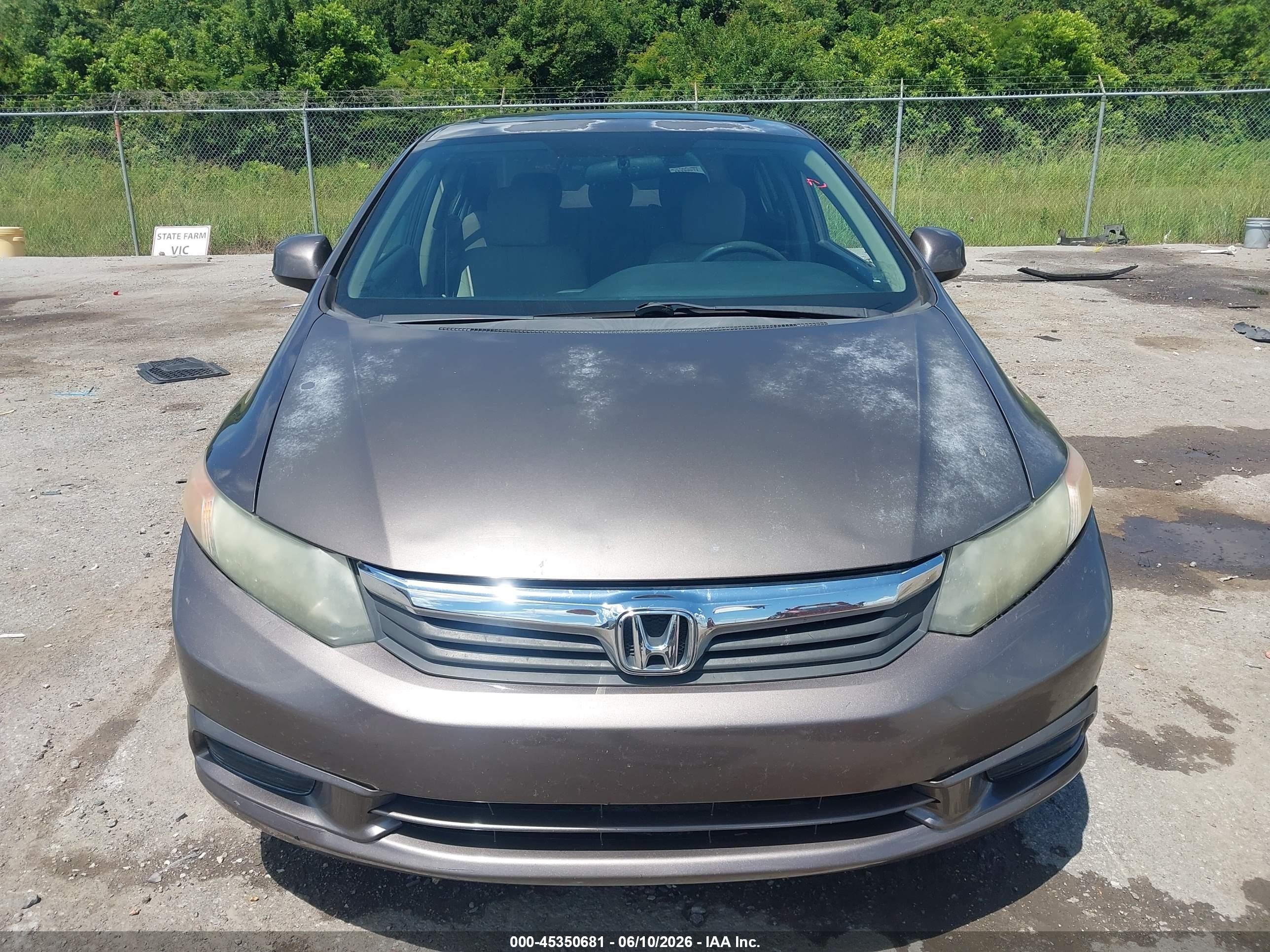2012 Honda Civic Ex Gray vin: 2HGFB2F83CH551599
