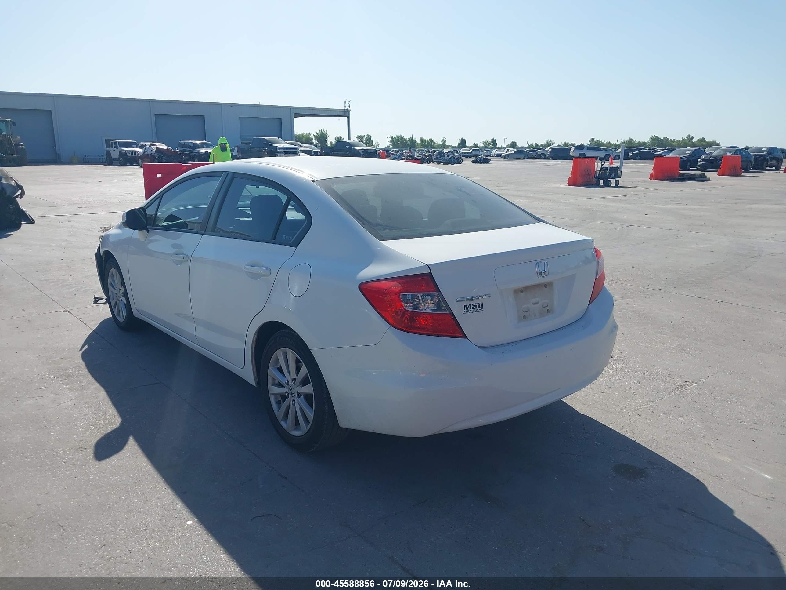 2012 Honda Civic Ex White vin: 2HGFB2F83CH583288