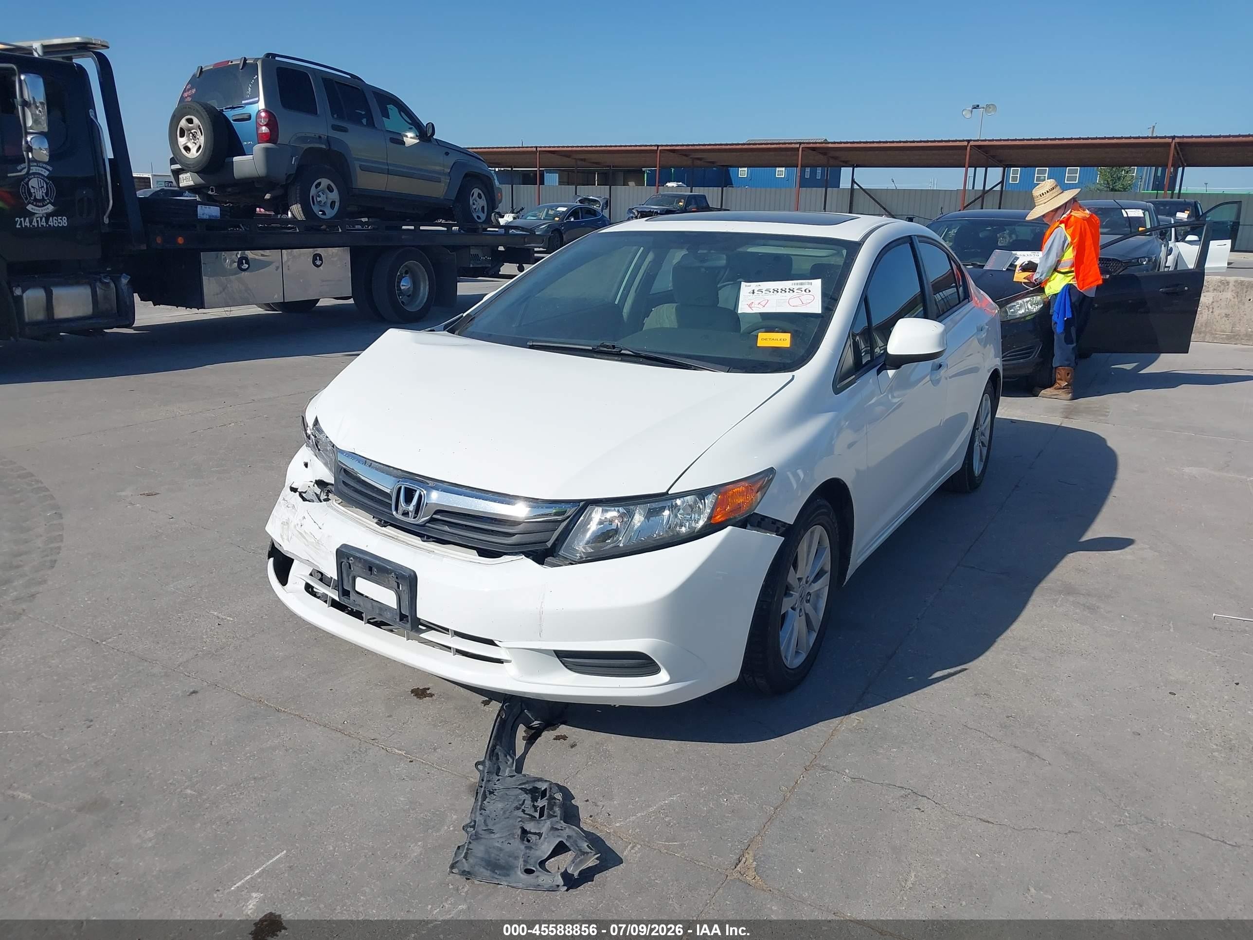 2012 Honda Civic Ex White vin: 2HGFB2F83CH583288
