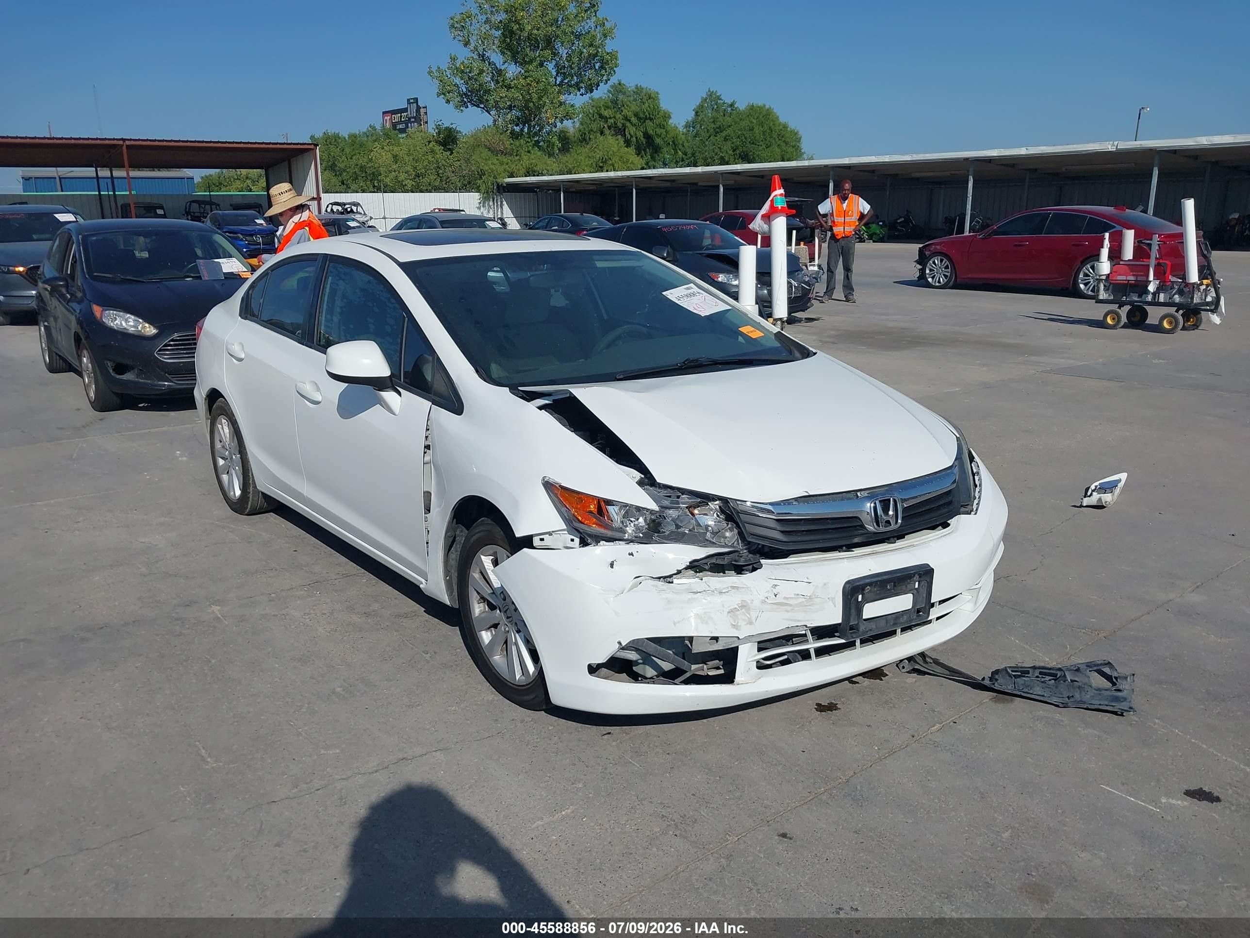 2012 Honda Civic Ex White vin: 2HGFB2F83CH583288