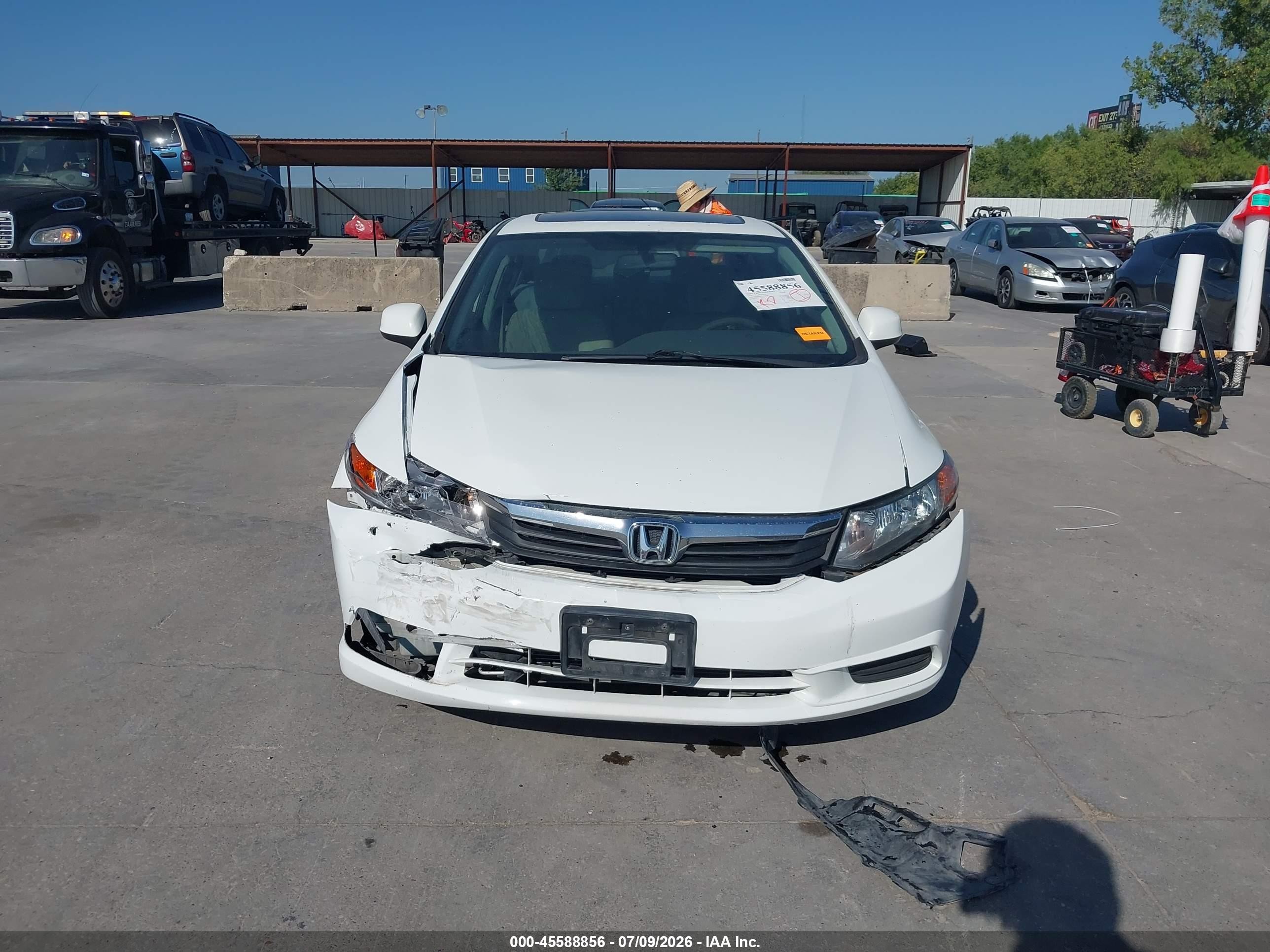 2012 Honda Civic Ex White vin: 2HGFB2F83CH583288