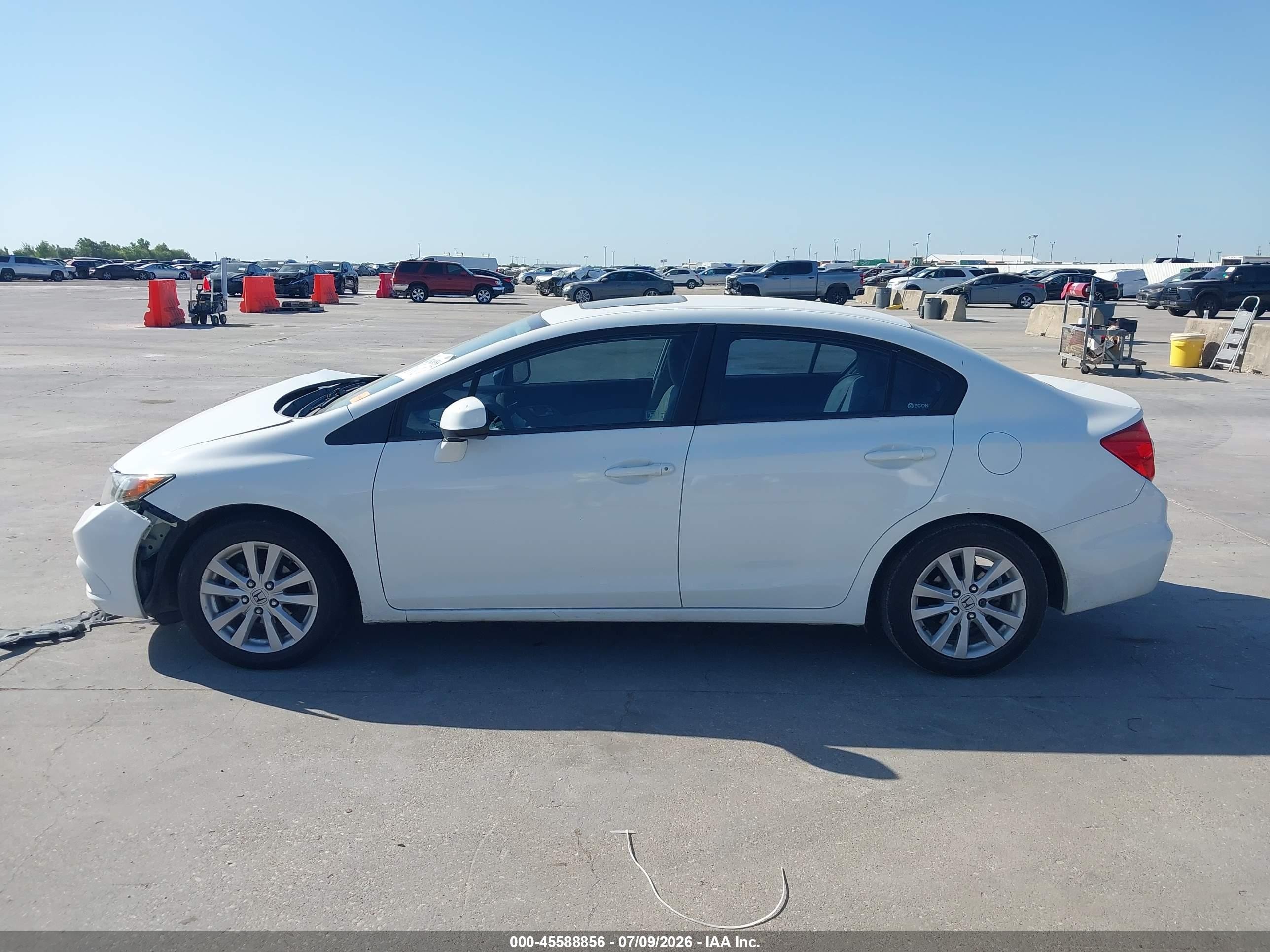 2012 Honda Civic Ex White vin: 2HGFB2F83CH583288