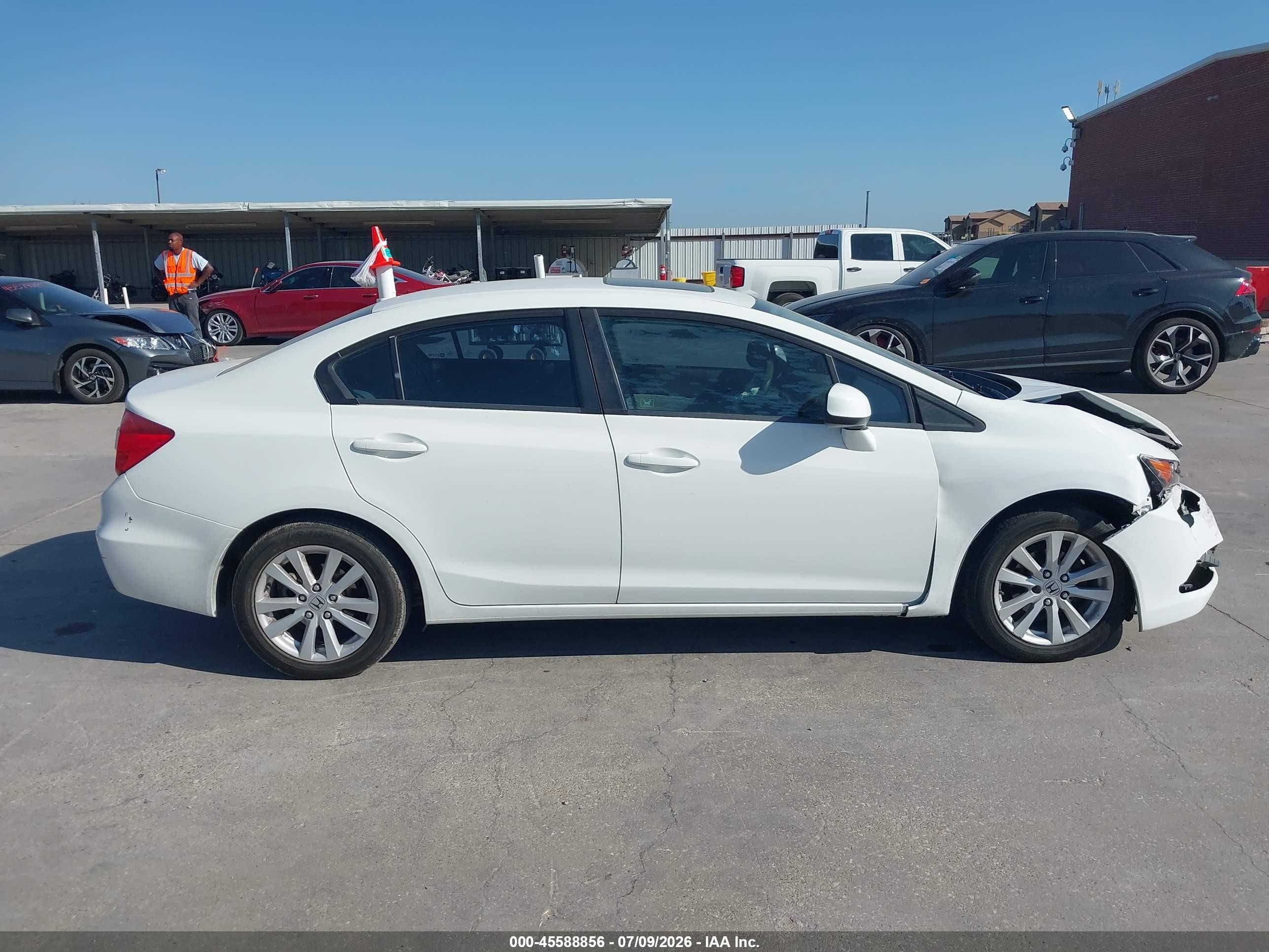 2012 Honda Civic Ex White vin: 2HGFB2F83CH583288