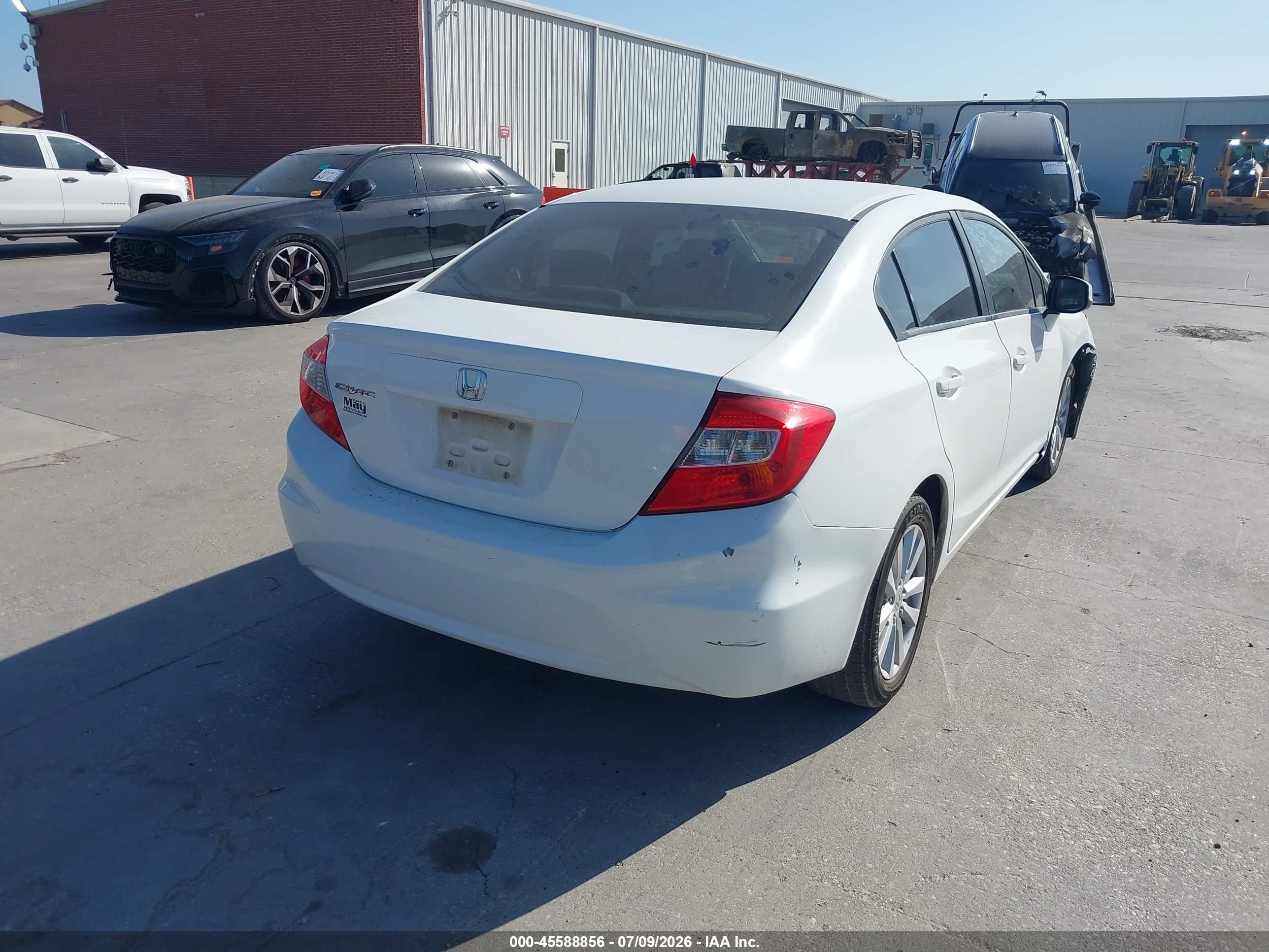 2012 Honda Civic Ex White vin: 2HGFB2F83CH583288