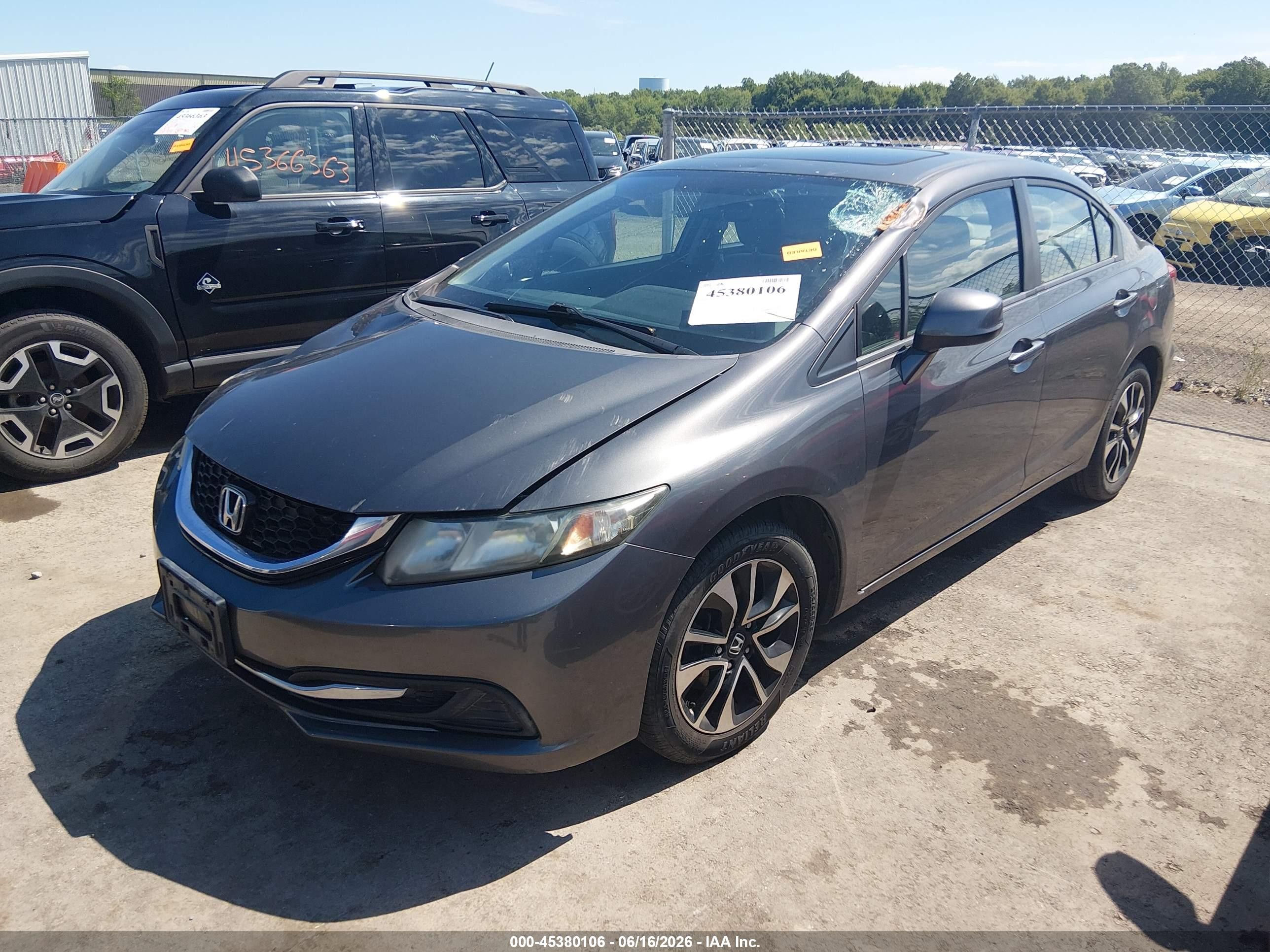 2013 Honda Civic Ex Gray vin: 2HGFB2F83DH534514