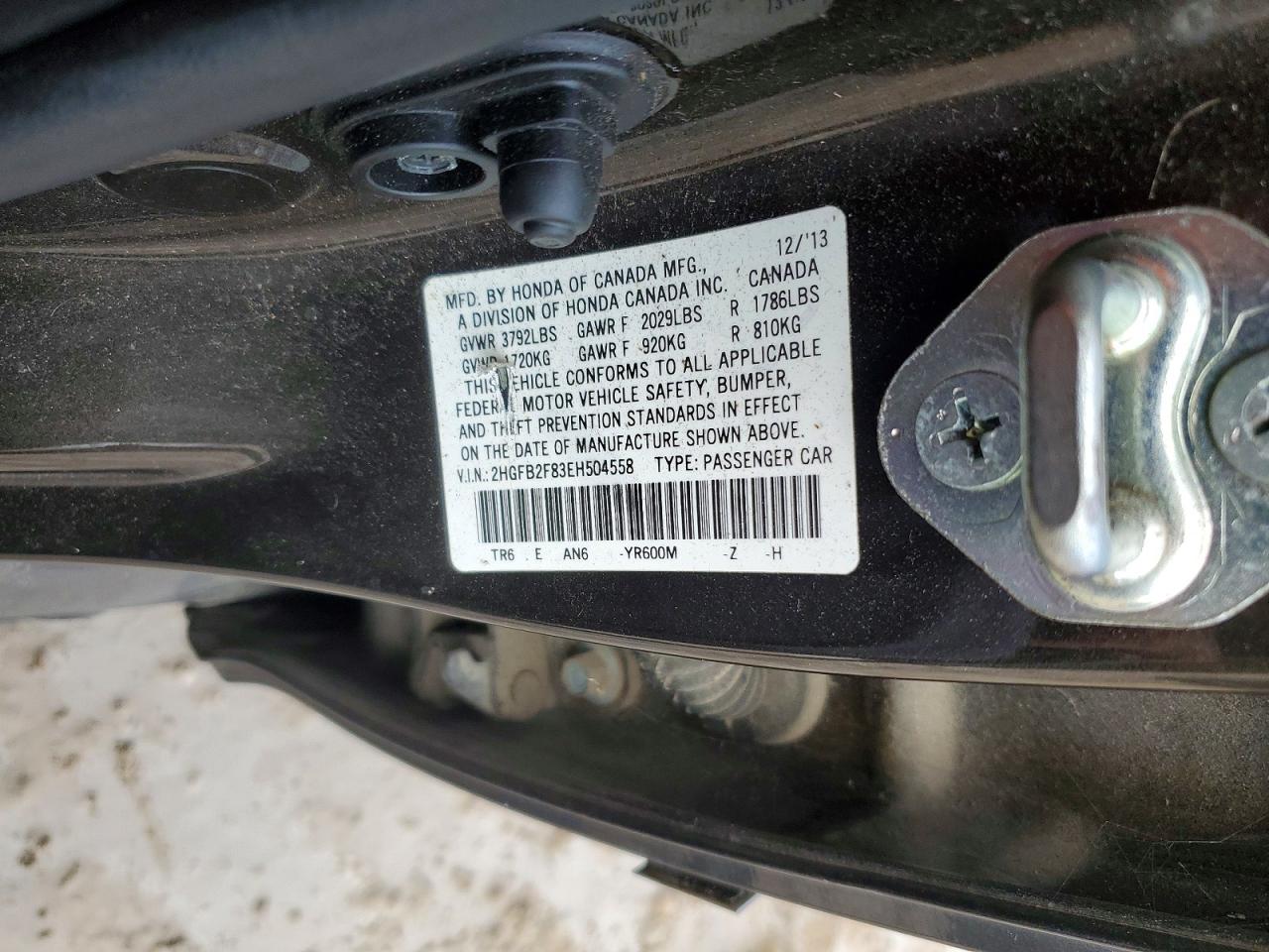 2014 Honda Civic Ex Black vin: 2HGFB2F83EH504558