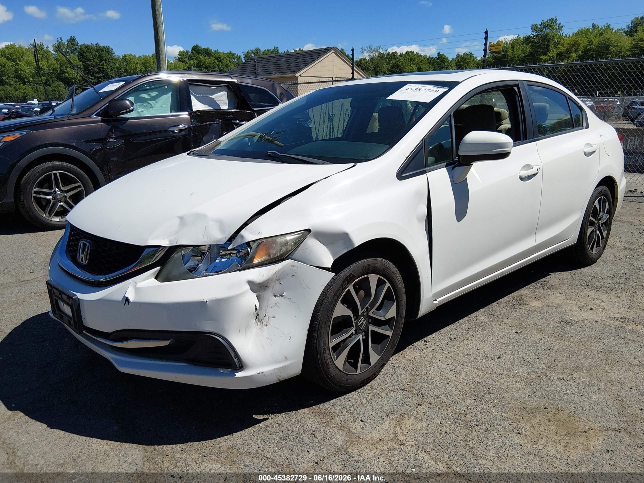 2014 Honda Civic Ex Белый vin: 2HGFB2F83EH516919