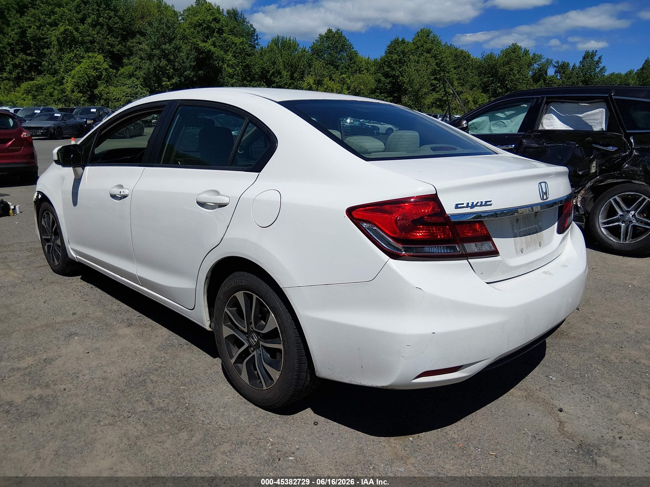 2014 Honda Civic Ex Белый vin: 2HGFB2F83EH516919