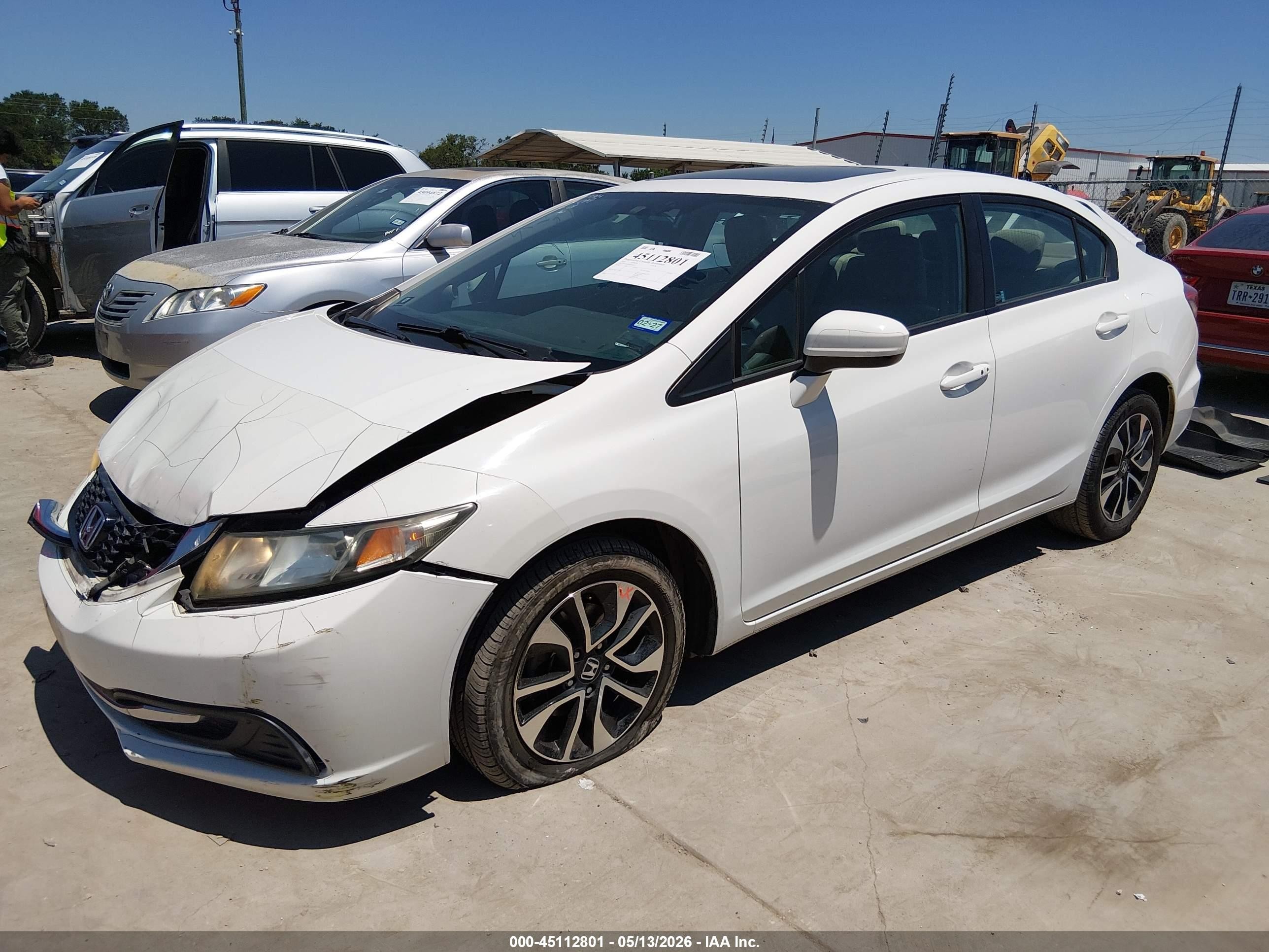2014 Honda Civic Ex White vin: 2HGFB2F83EH546115