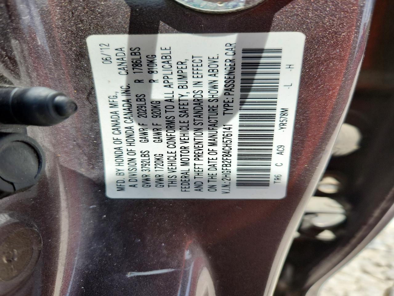 2012 Honda Civic Ex Gray vin: 2HGFB2F84CH576141