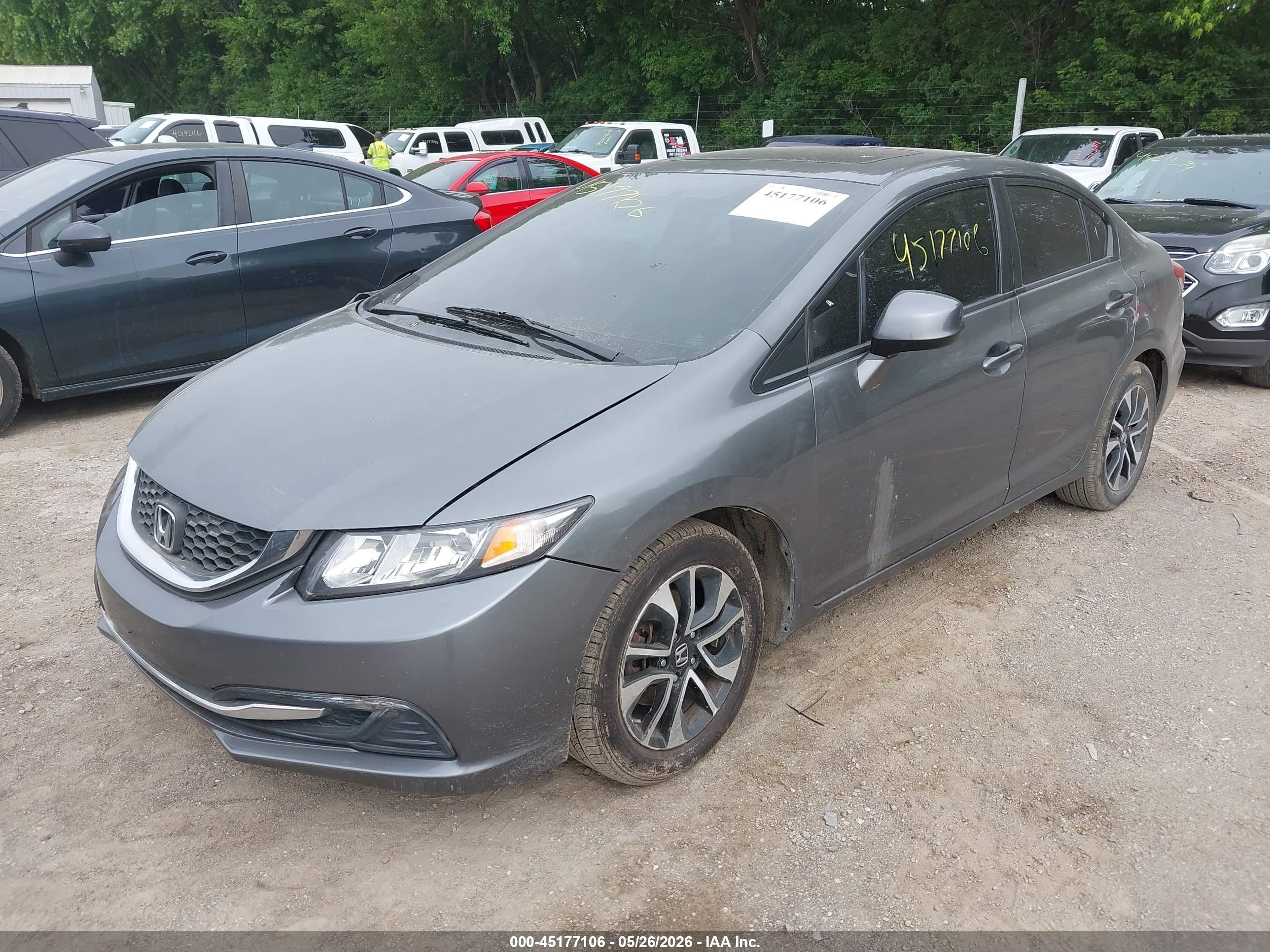 2013 Honda Civic Ex Gray vin: 2HGFB2F84DH509007