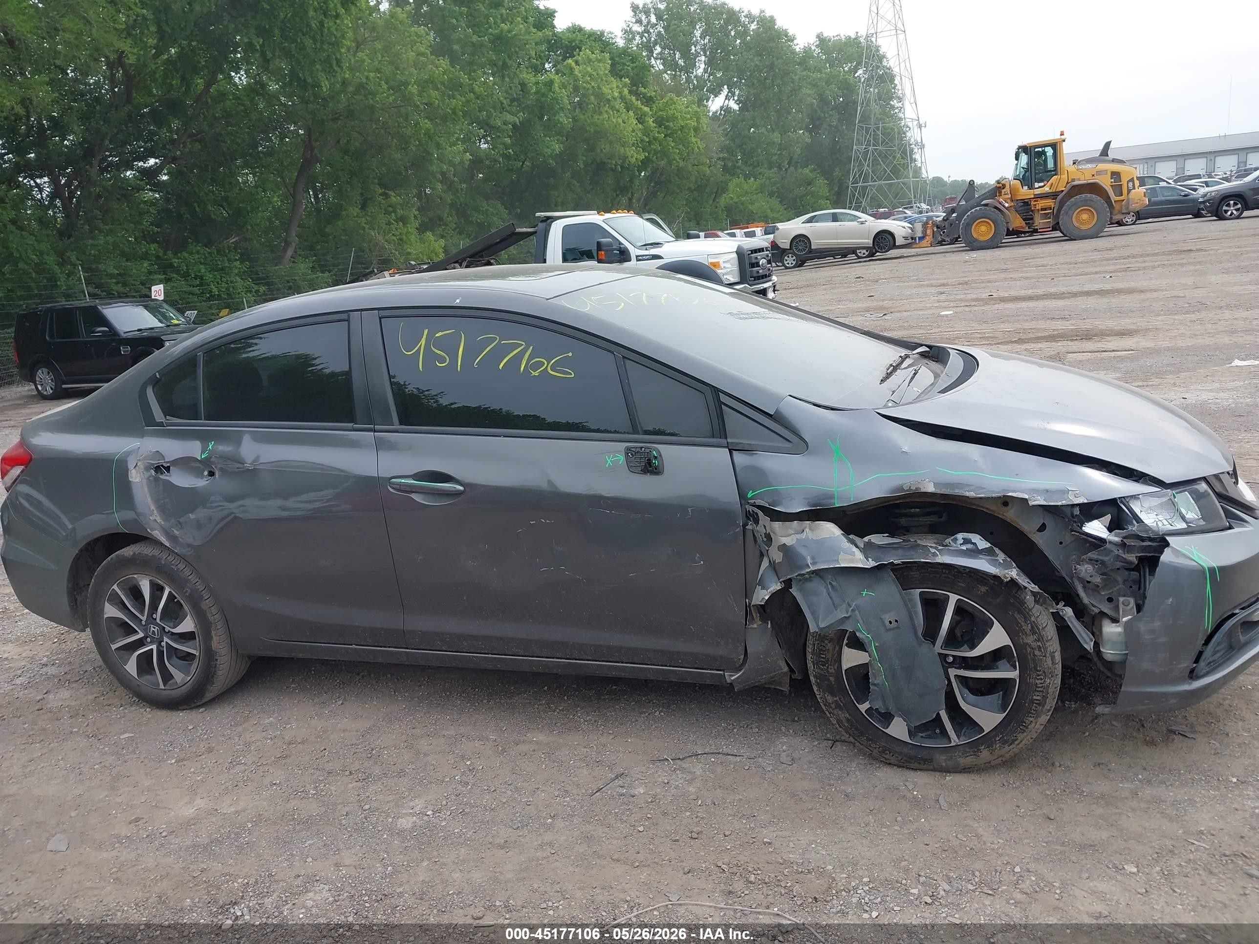 2013 Honda Civic Ex Gray vin: 2HGFB2F84DH509007