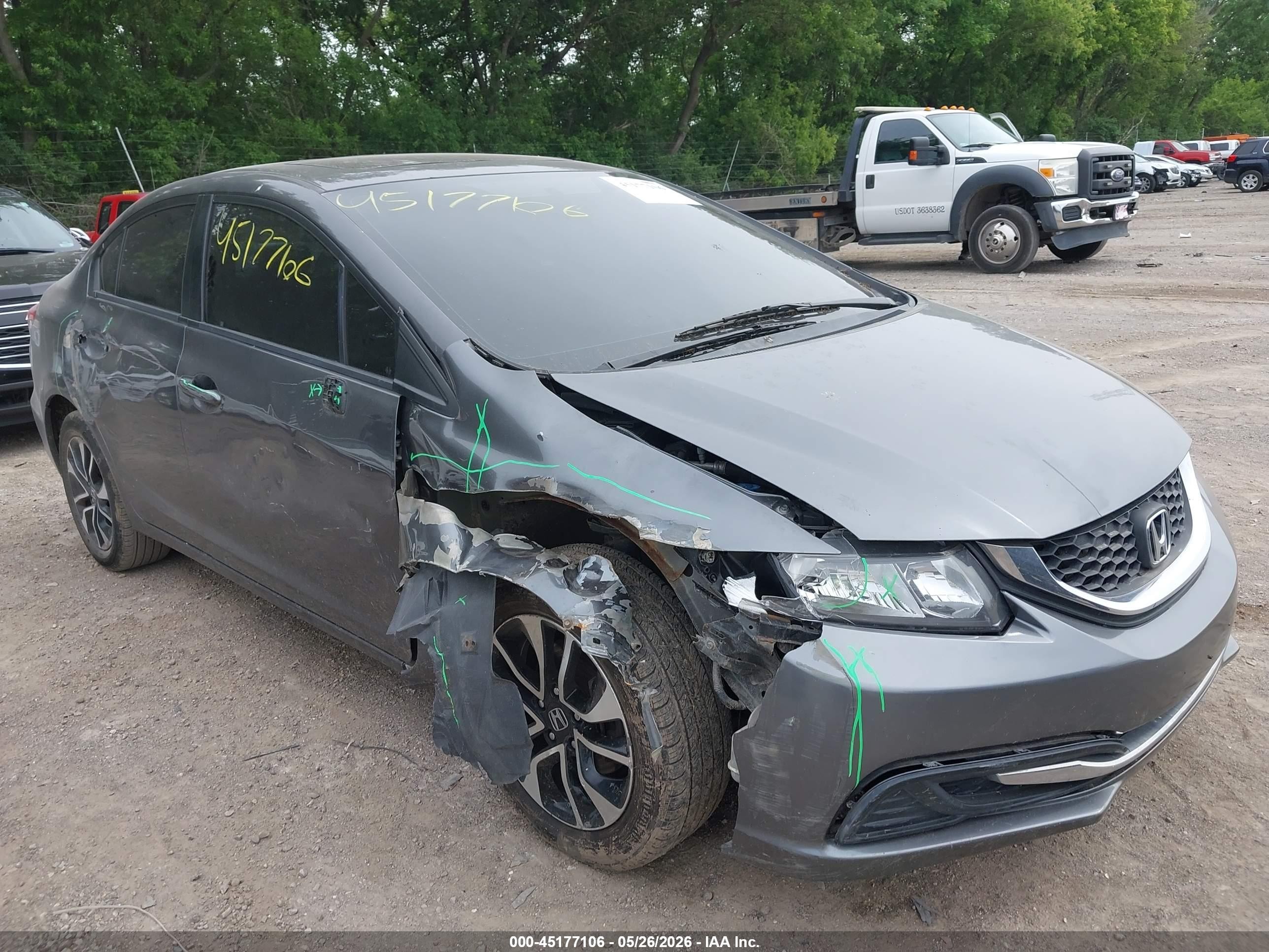 2013 Honda Civic Ex Gray vin: 2HGFB2F84DH509007
