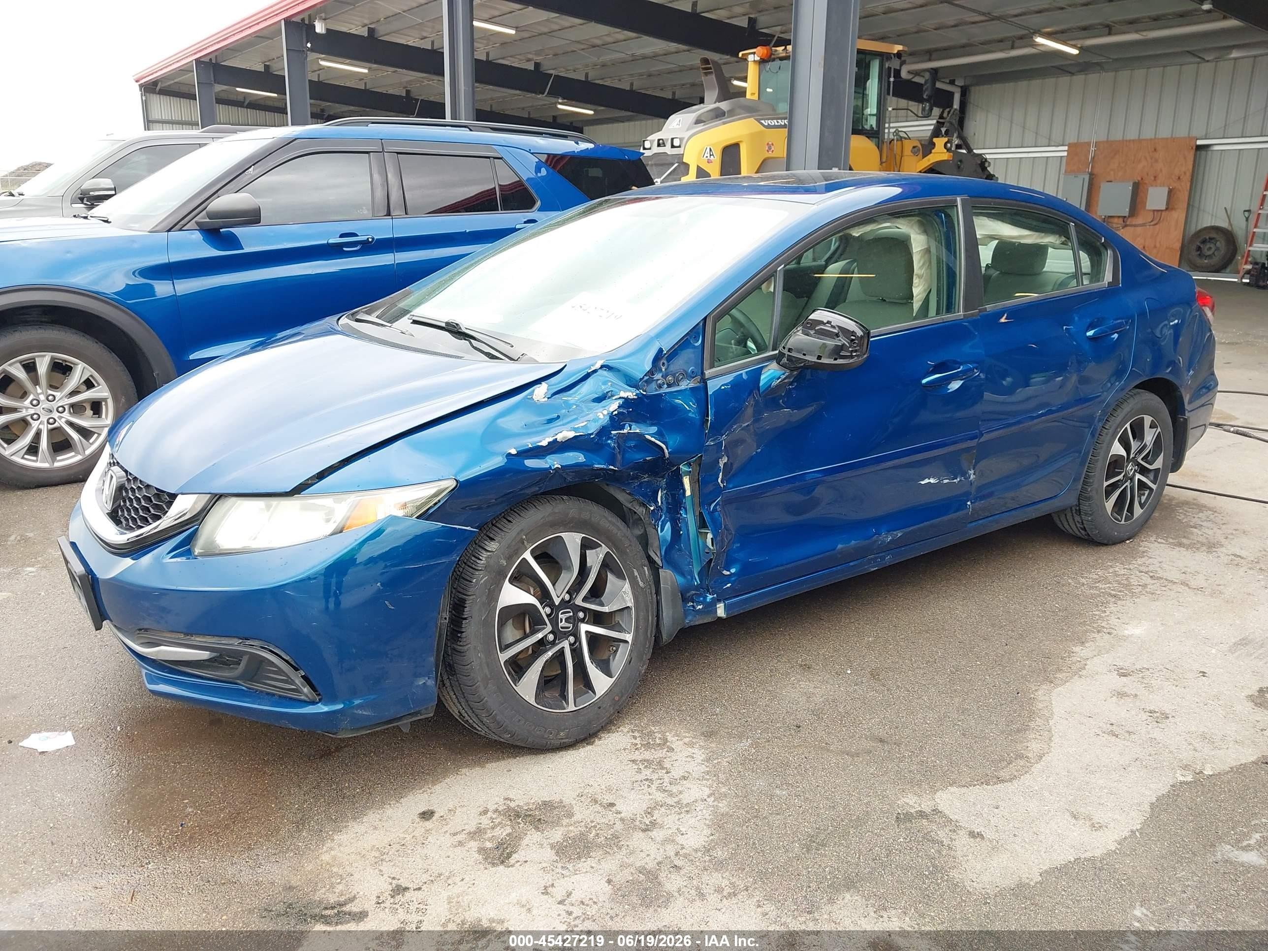 2013 Honda Civic Ex Blue vin: 2HGFB2F84DH516393