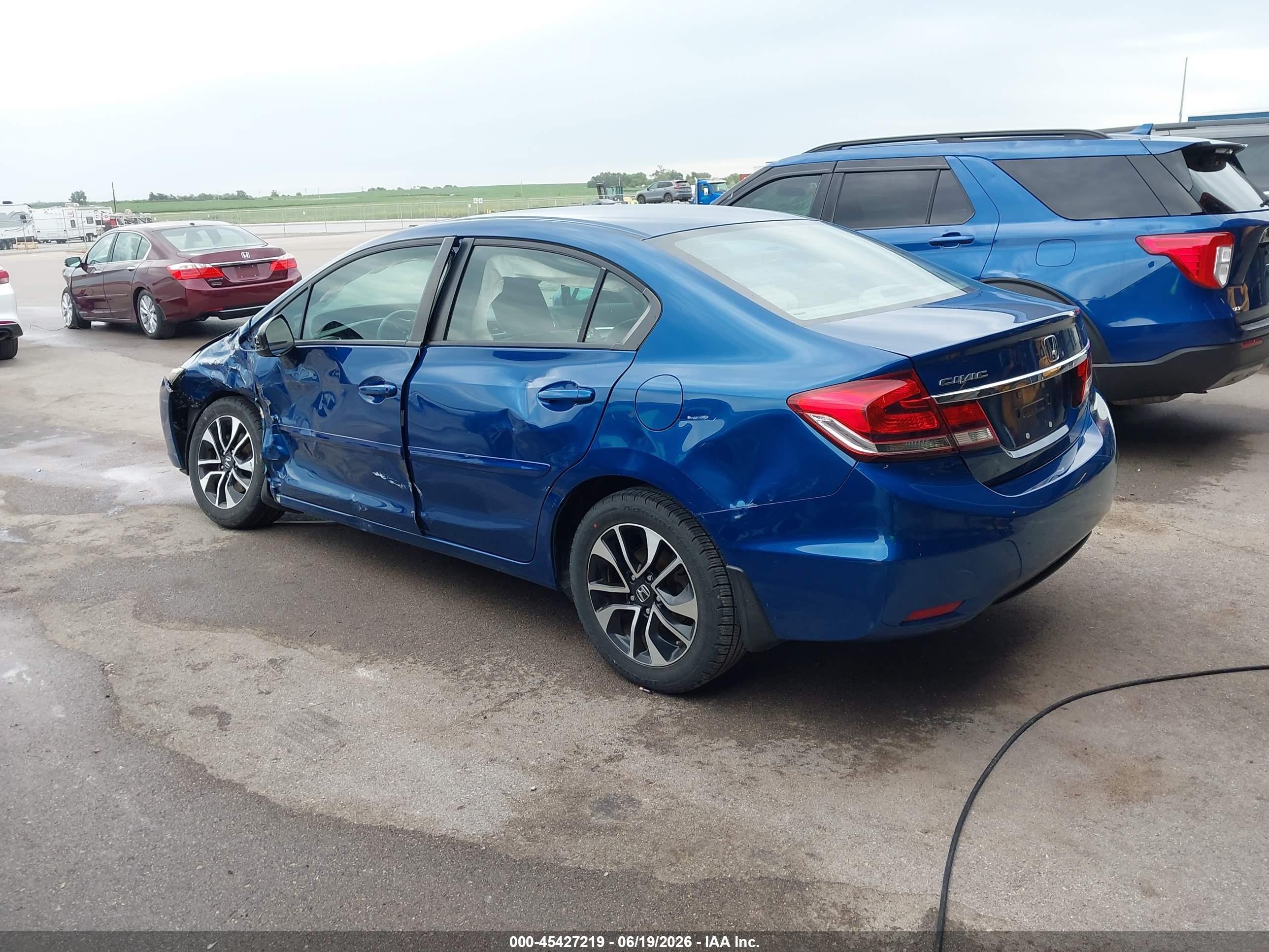 2013 Honda Civic Ex Blue vin: 2HGFB2F84DH516393