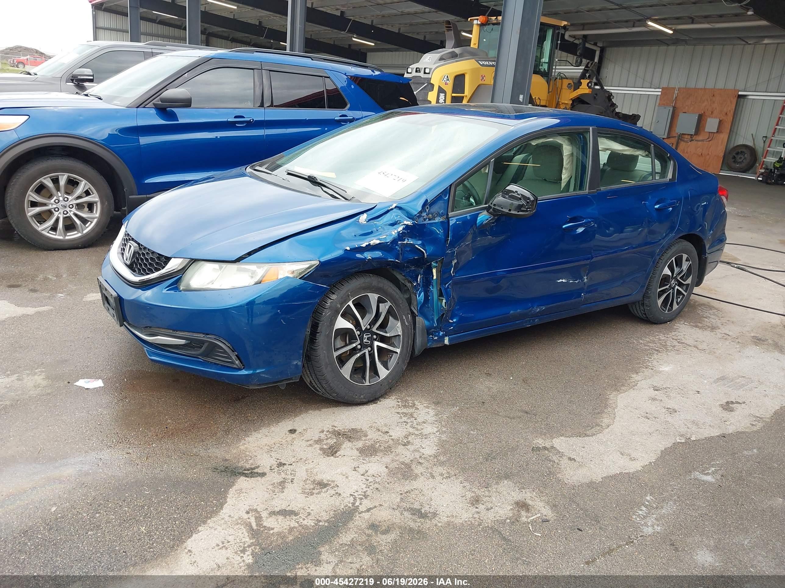 2013 Honda Civic Ex Blue vin: 2HGFB2F84DH516393